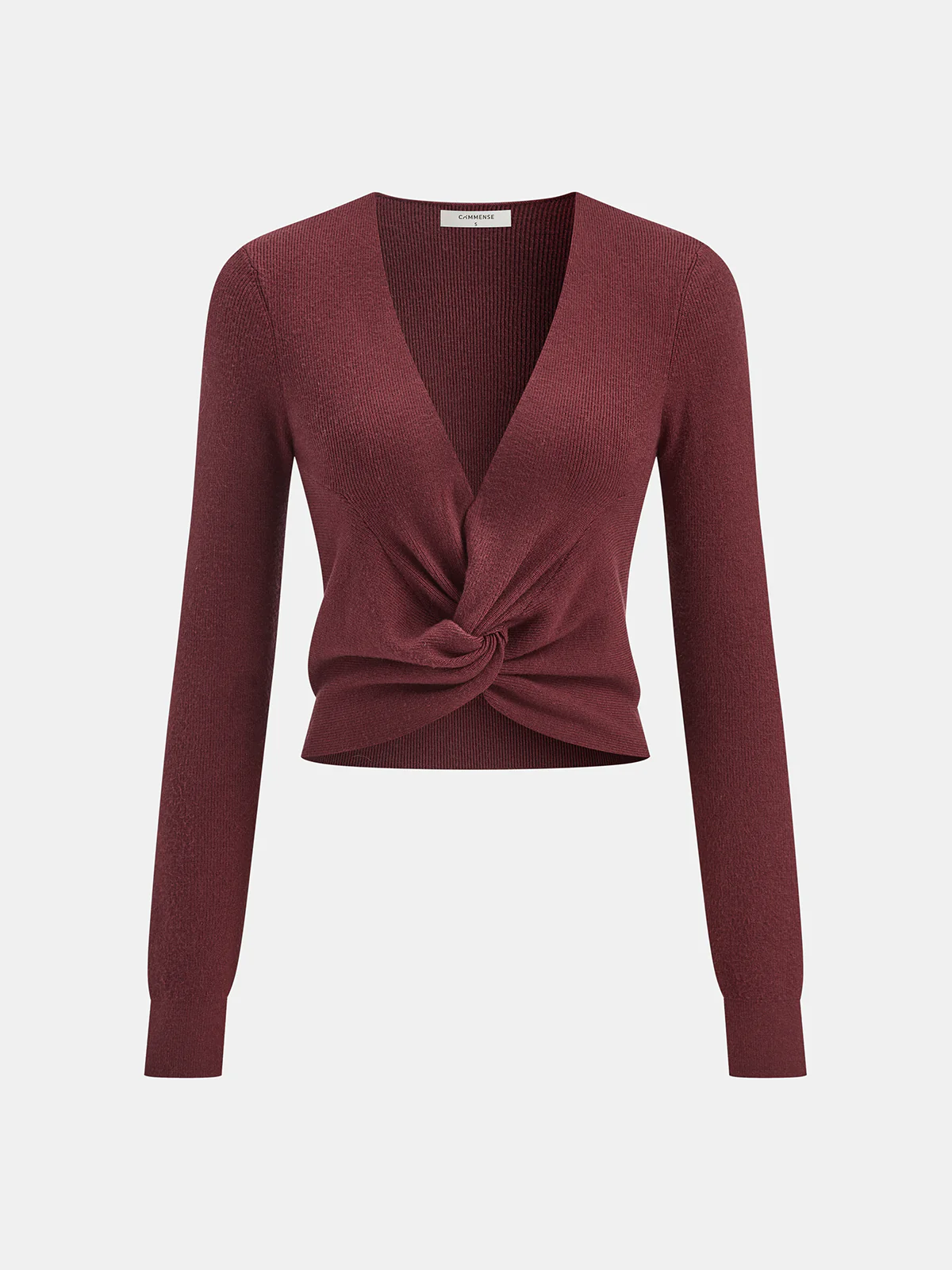 V-Neck Twist-Front Sweater - Wholesalesil