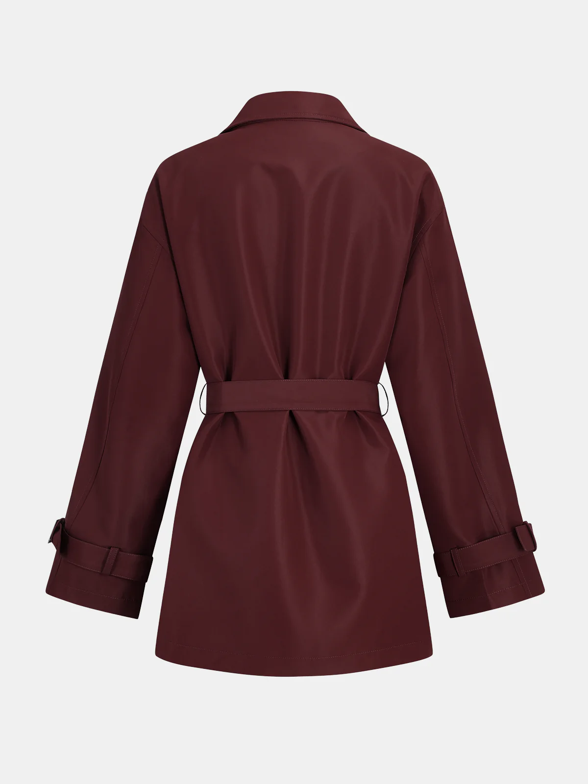 Belted Double-Breasted Trench Coat - Wholesalesil