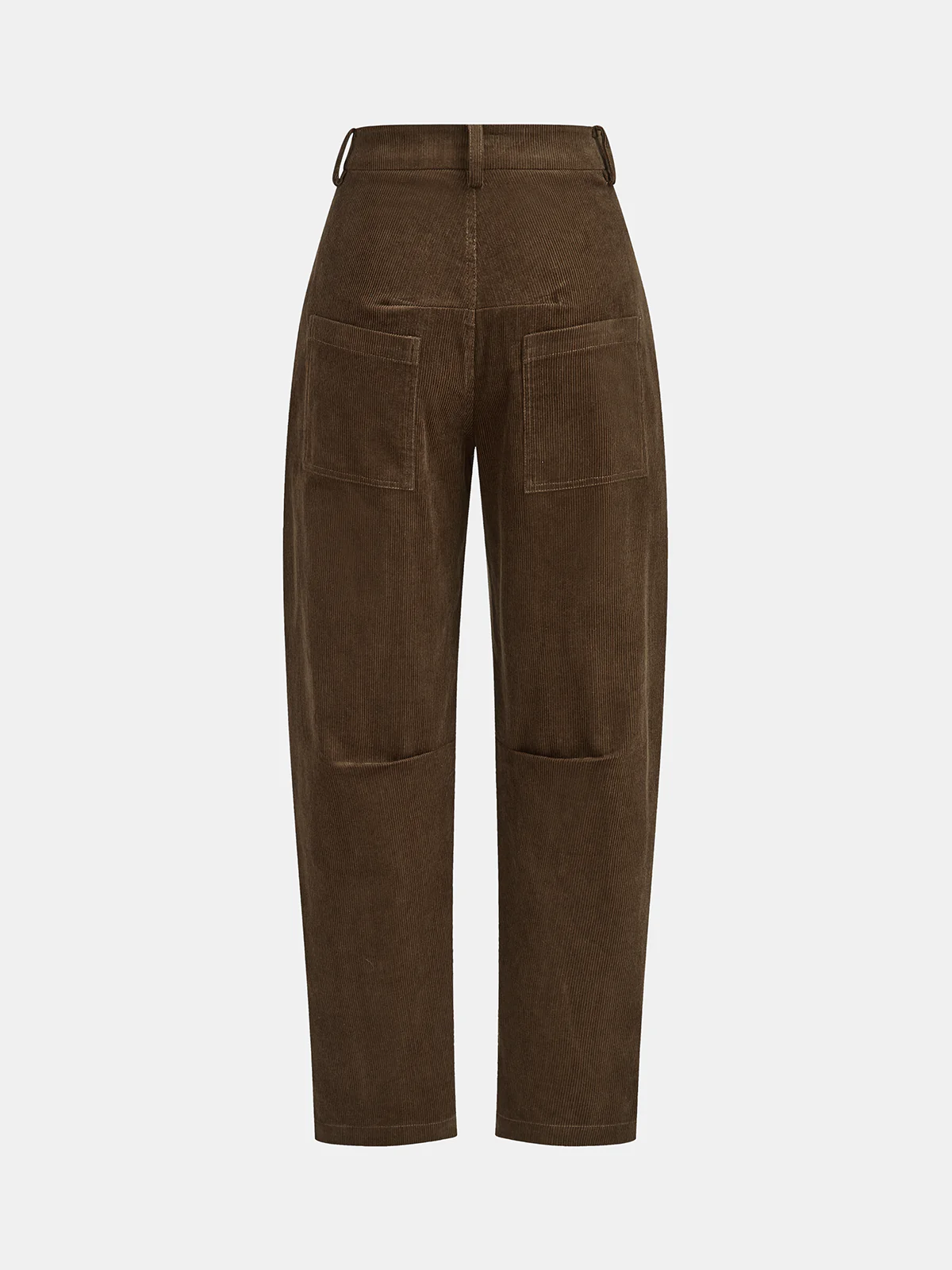 Corduroy Mid-Waist Curved-Leg Pants - Wholesalesil