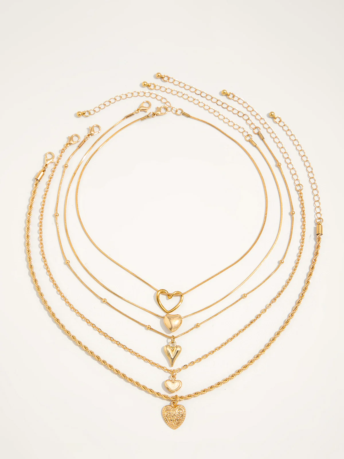 Layered Heart Necklaces - Wholesalesil