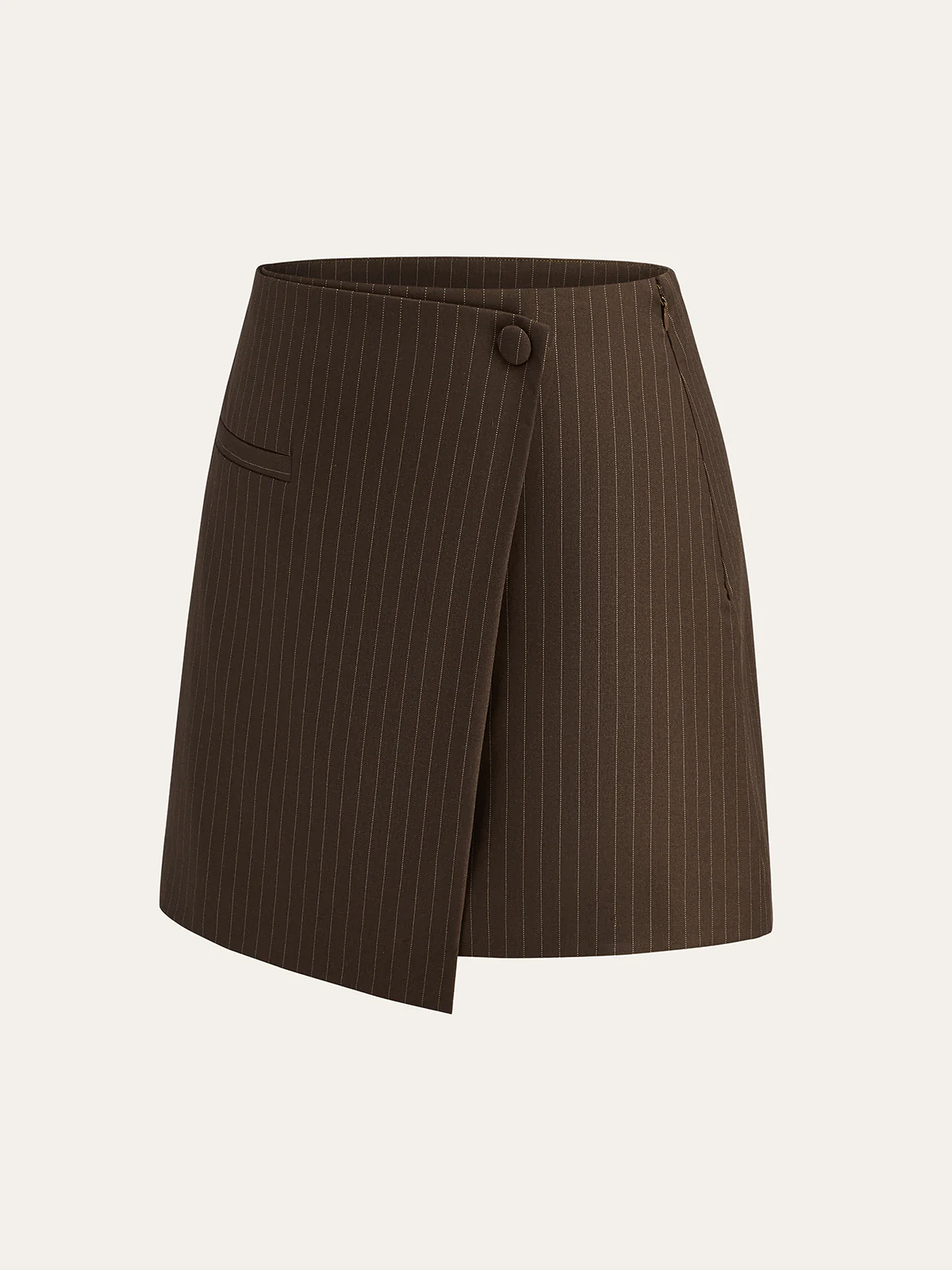 Pinstripe Wrap Mini Skirt - Wholesalesil