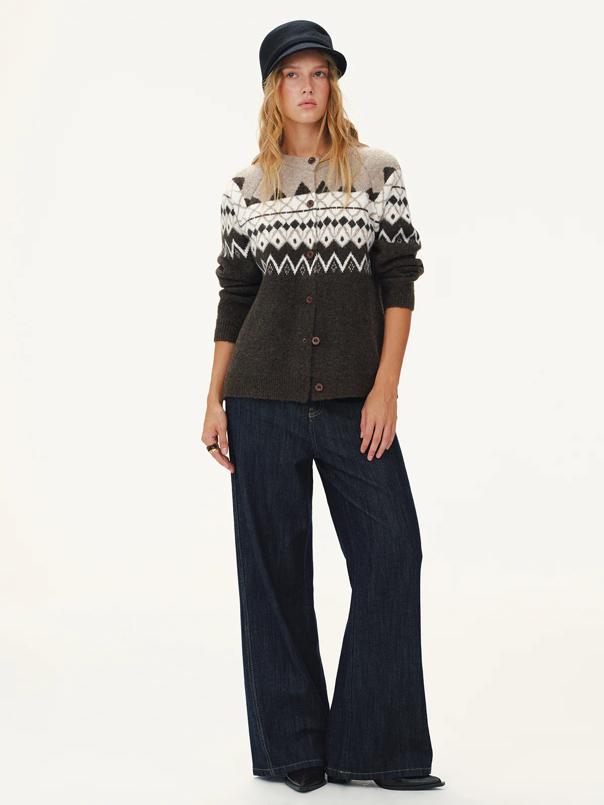 Wool-Blend Fair Isle Cardigan - Wholesalesil