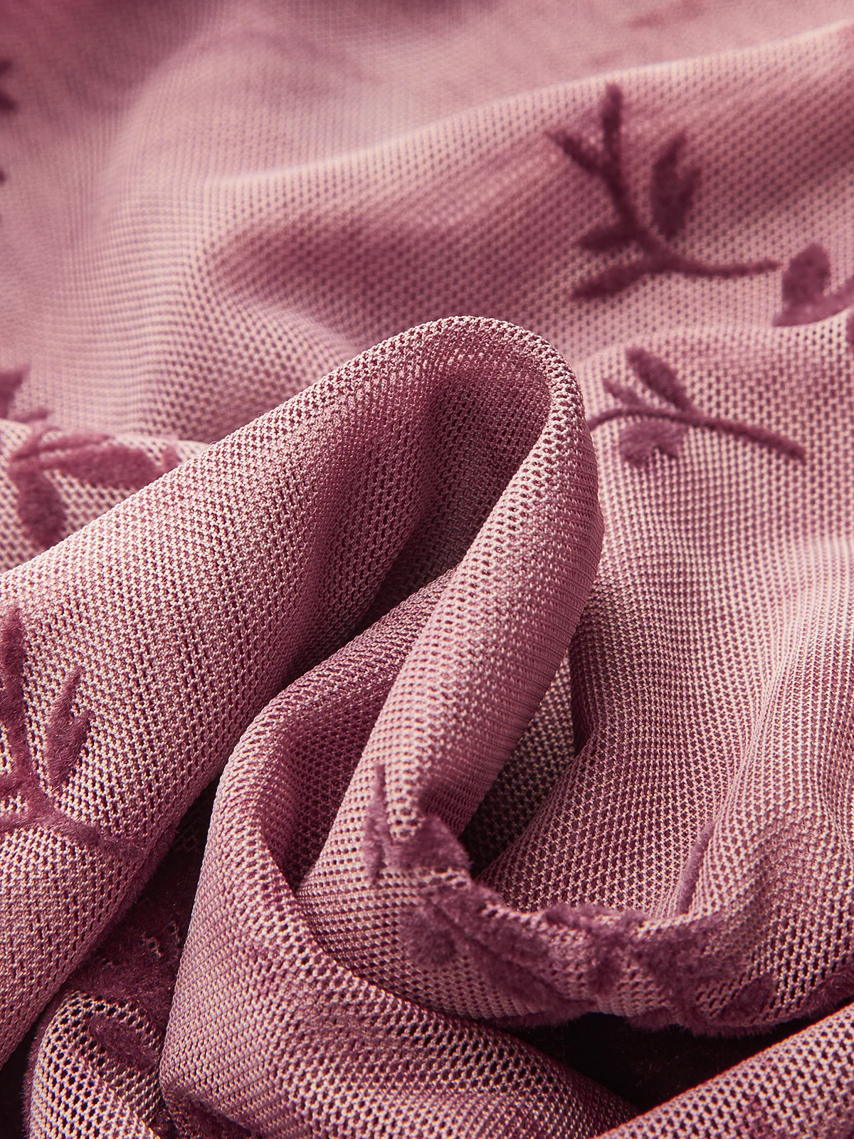 Rose Floral Mesh Ruched Top - Wholesalesil