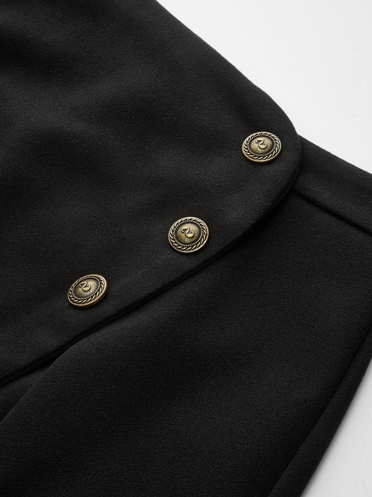 Vintage Button Asymmetric Mini Skirt - Wholesalesil