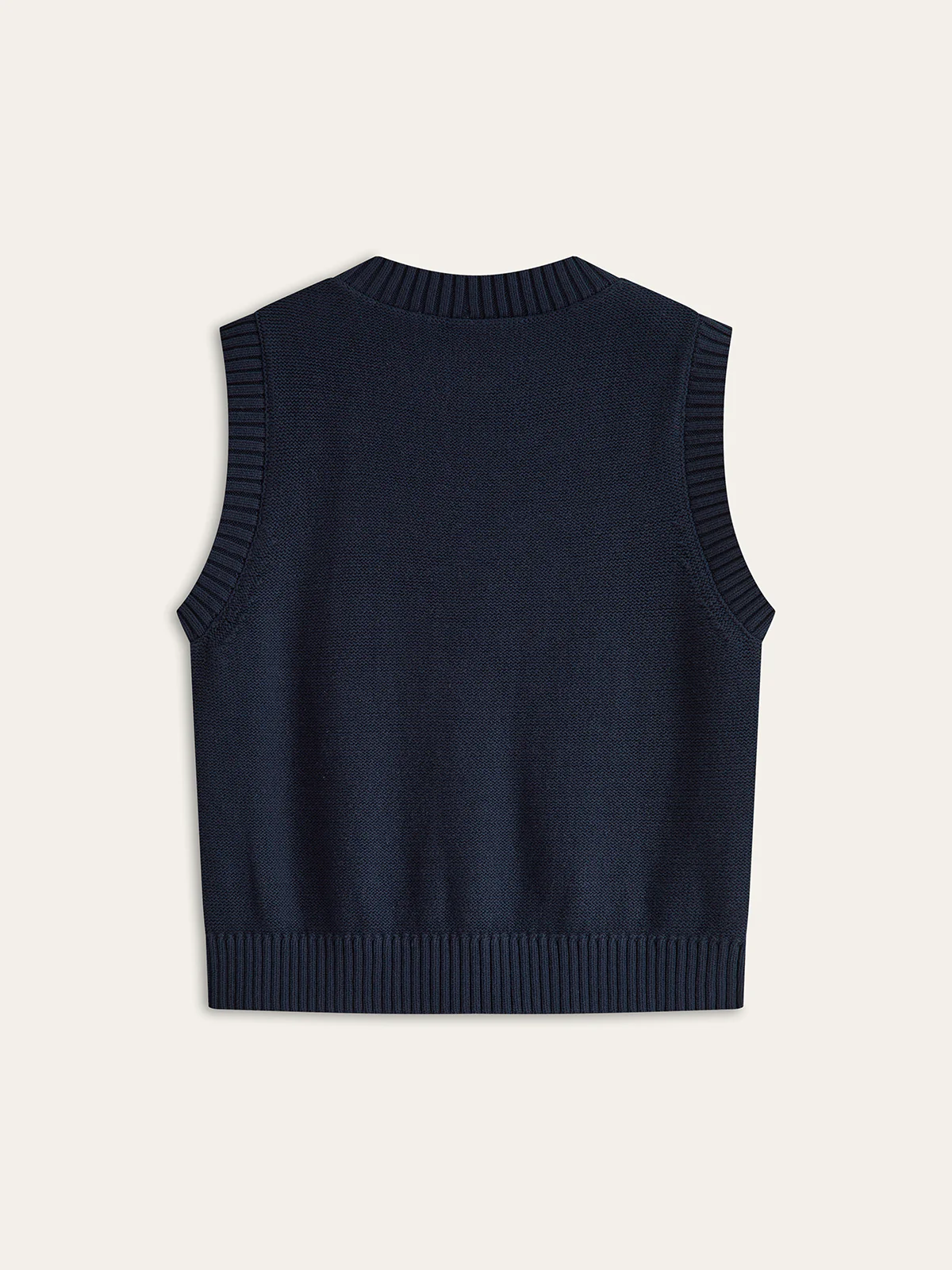 Cable-Knit Button V-Neck Vest - Wholesalesil