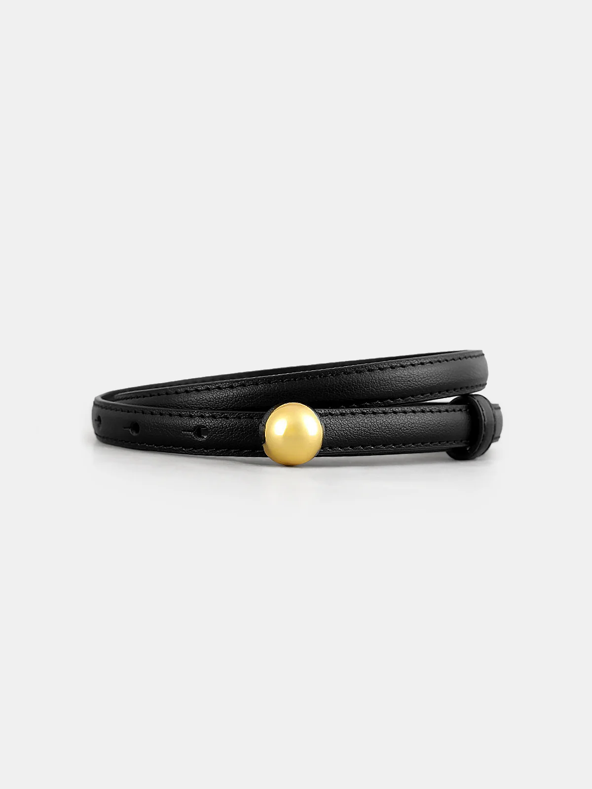 Ball Buckle Thin Belt - Wholesalesil