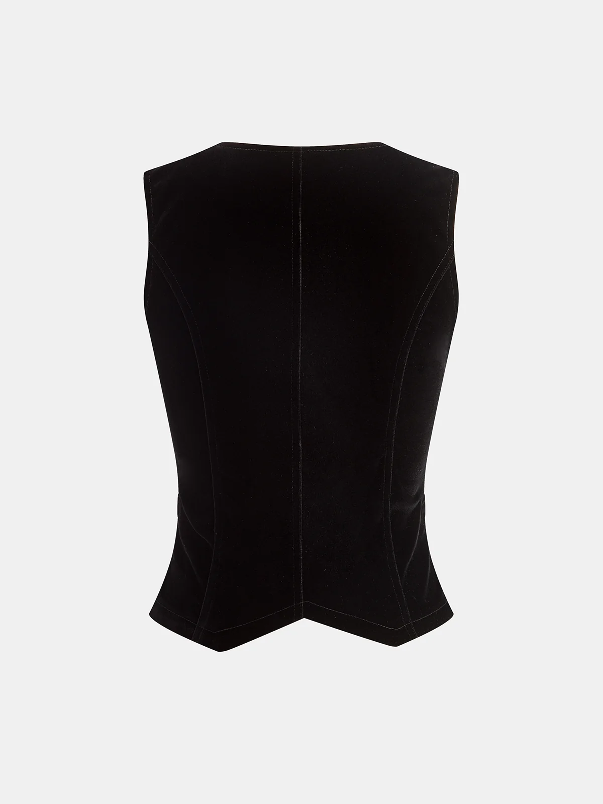 Button-Front Velvet Fitted Vest - Wholesalesil