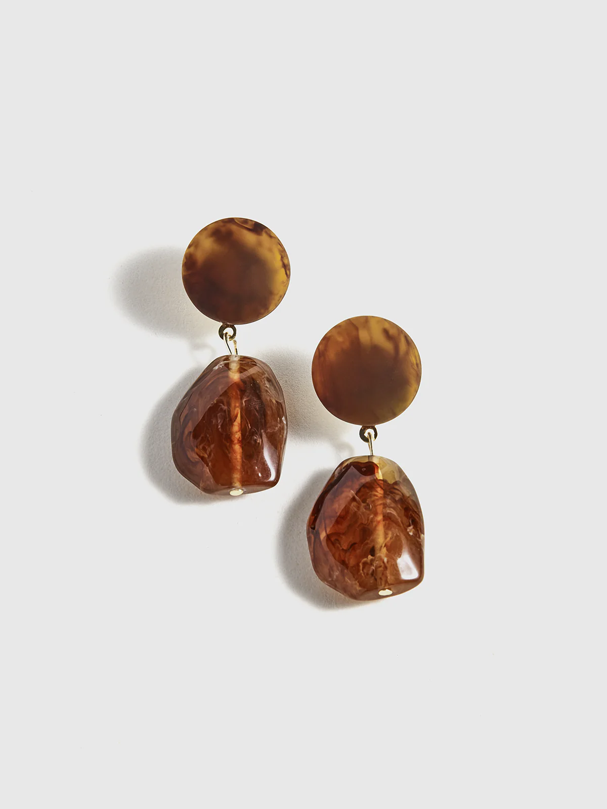 Tortoiseshell Acrylic Drop Earrings - Wholesalesil