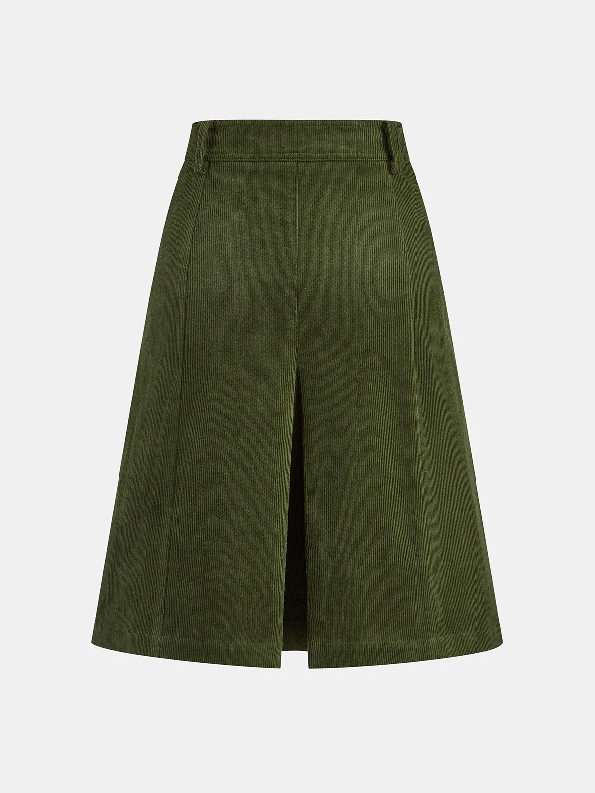 Pleated Corduroy Midi Skirt - Wholesalesil