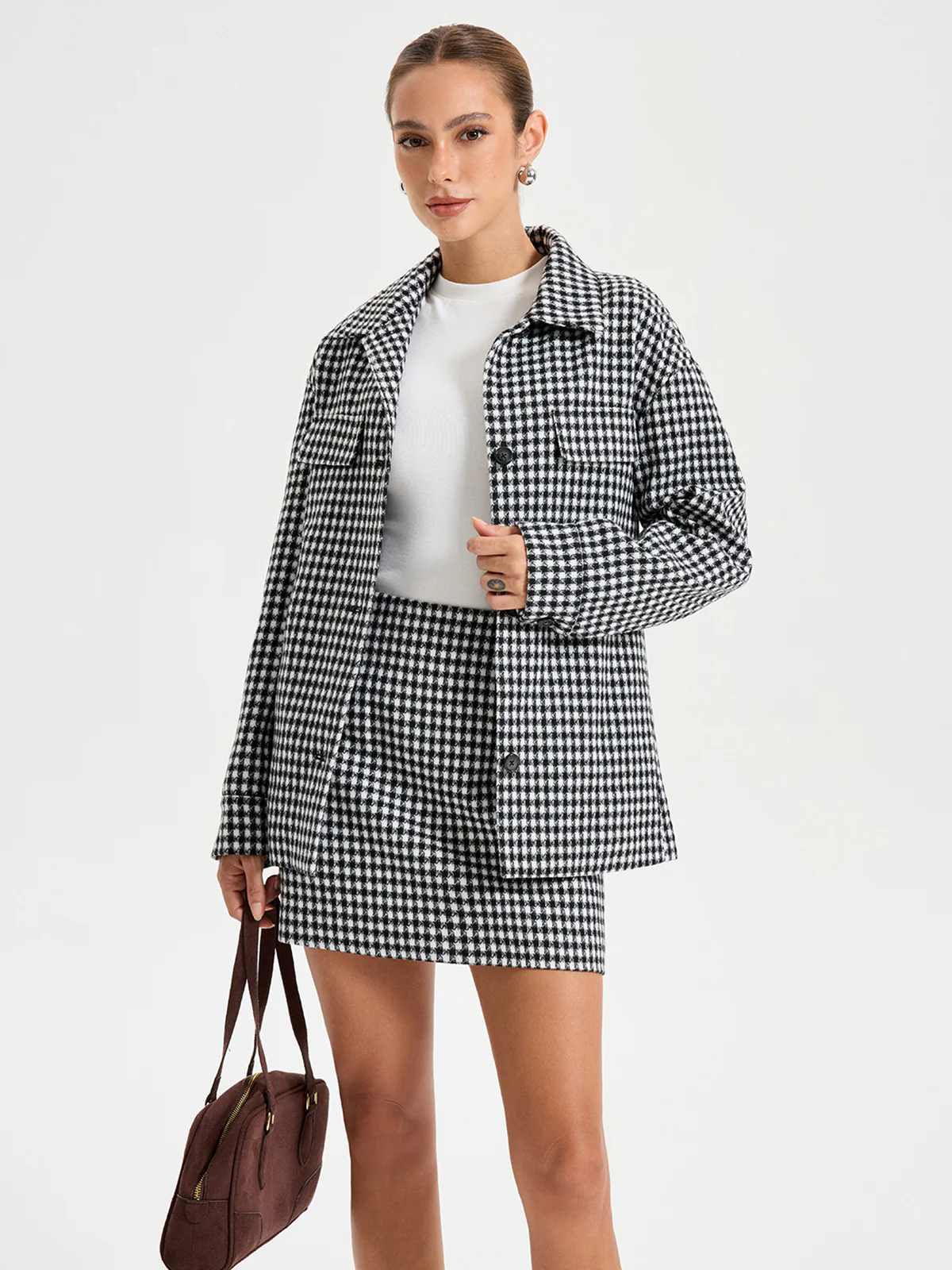 Checkered Lapel Jacket - Wholesalesil