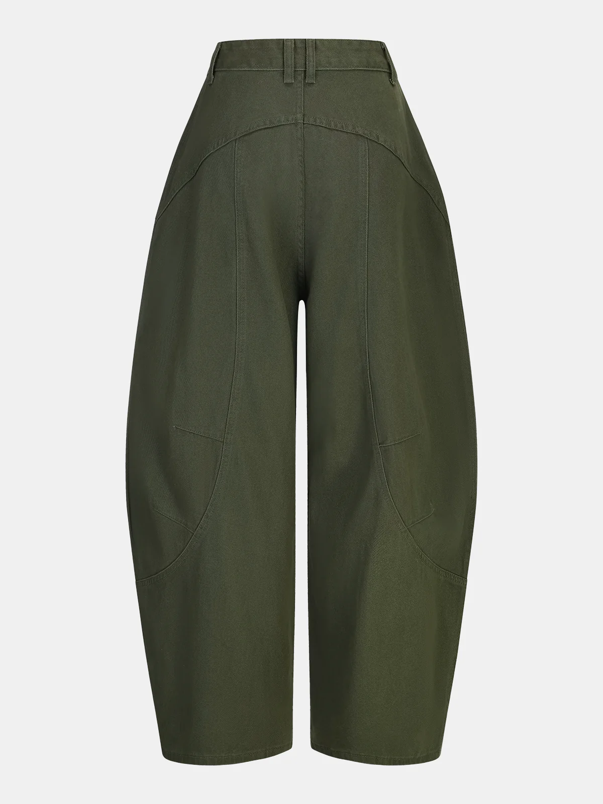 Mid-Waist Curved-Leg Pants - Wholesalesil