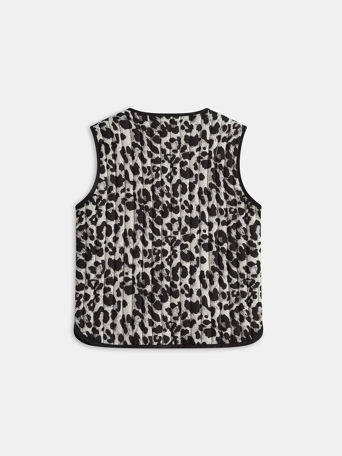 Bow Tie Leopard Print Quilted Vest - Wholesalesil