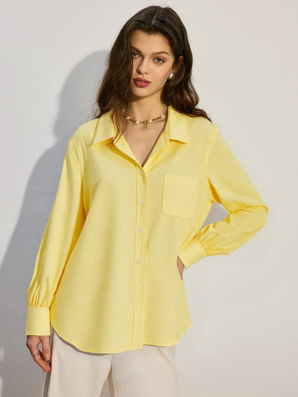 Pocketed Oversized Shirt - Wholesalesil
