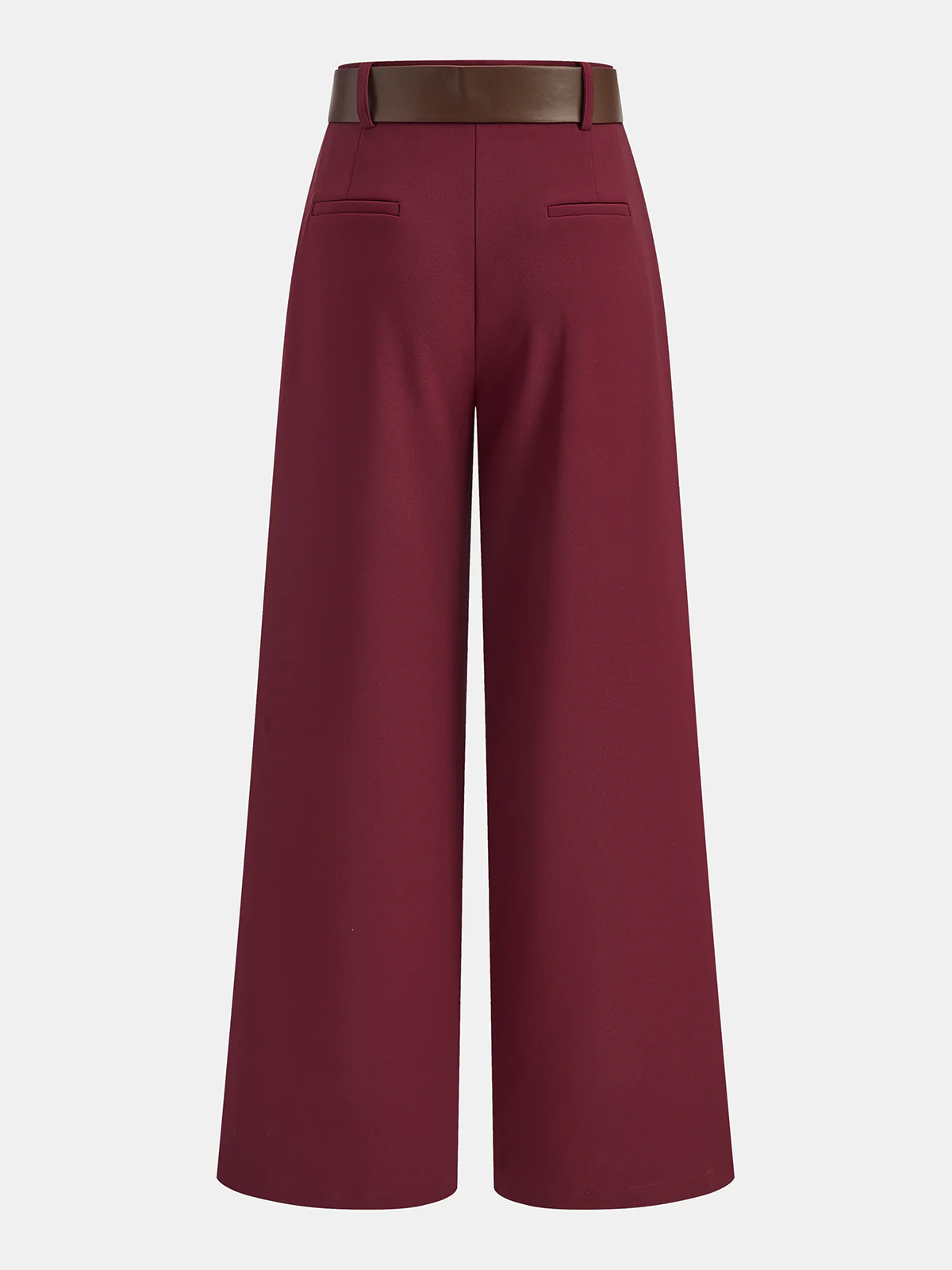 Belted Mid-Waist Wide-Leg Casual Pants - Wholesalesil
