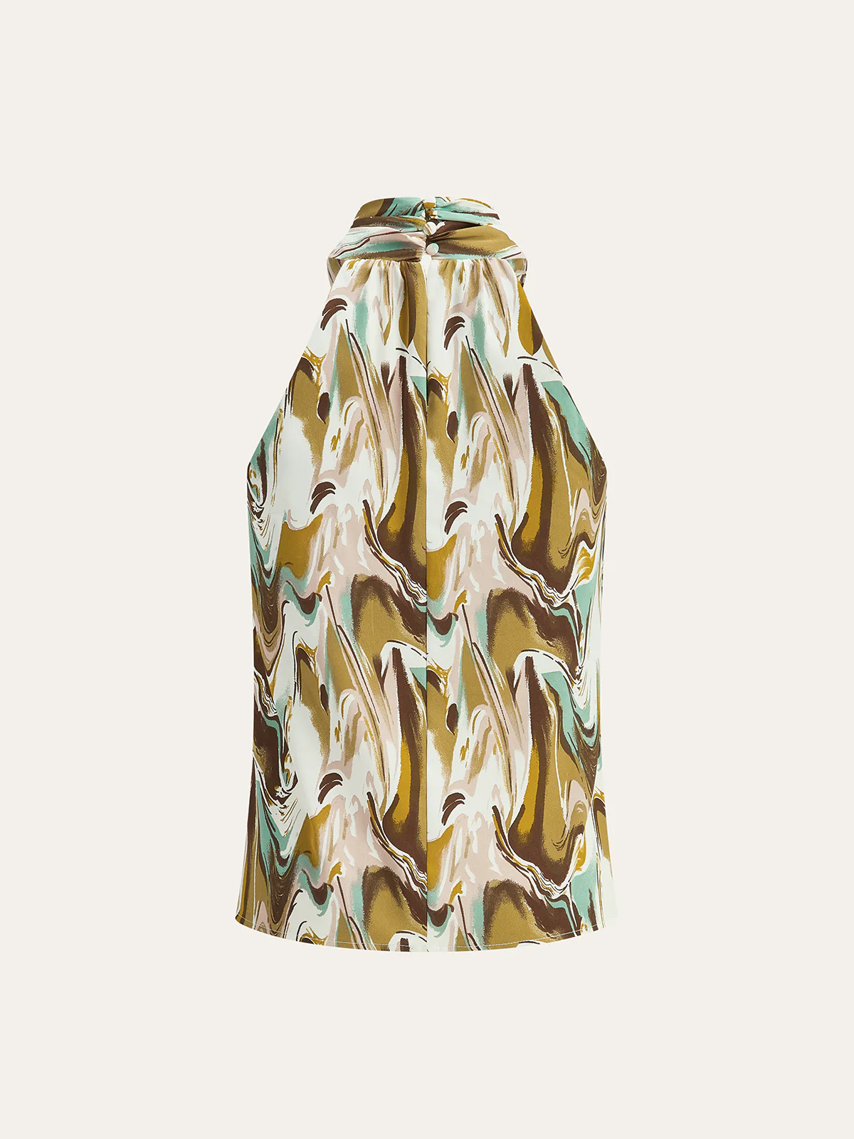 Abstract Print Halter Neck Top - Wholesalesil