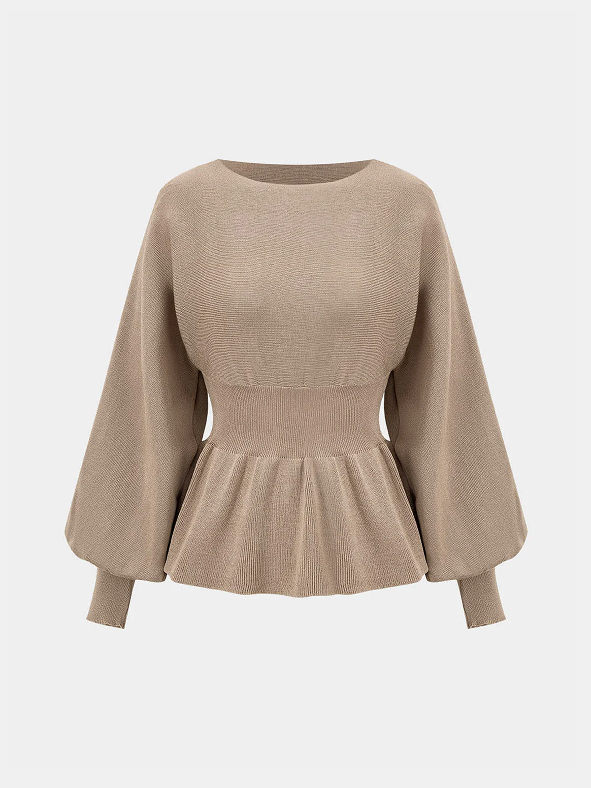 Knitted Peplum Top and Midi Skirt Set - Wholesalesil