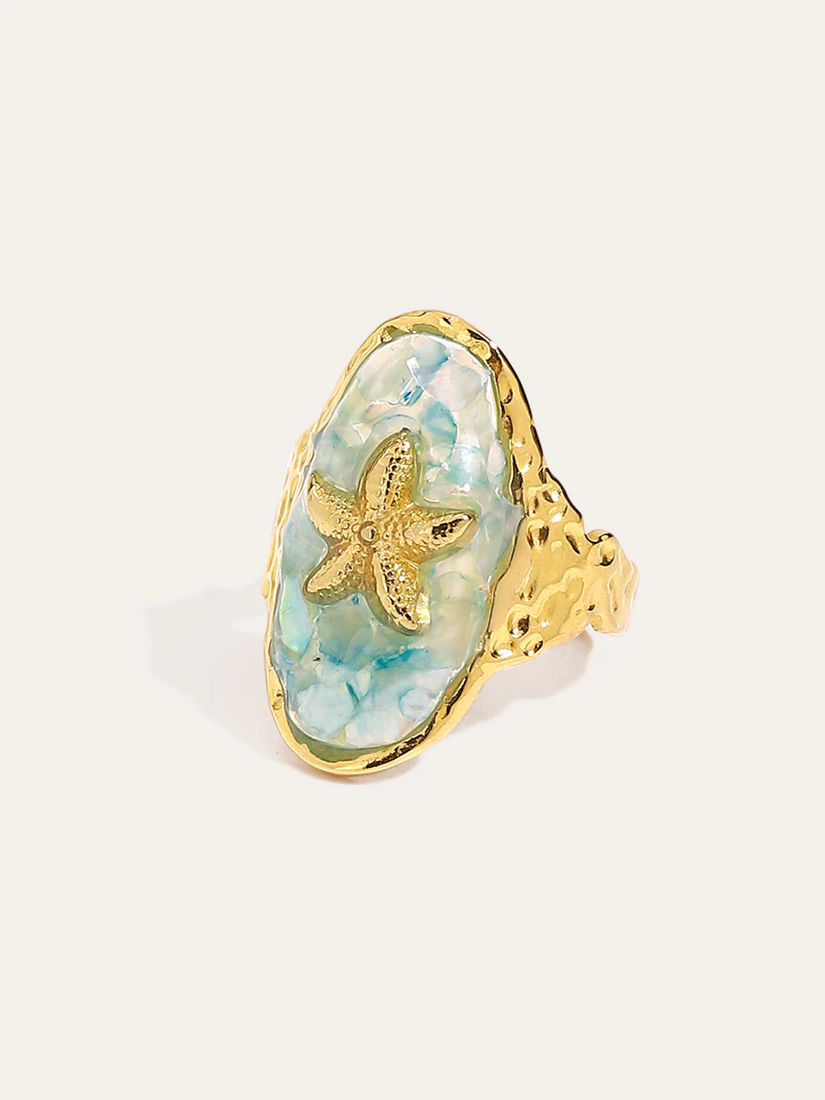 Golden Starfish Ring - Wholesalesil