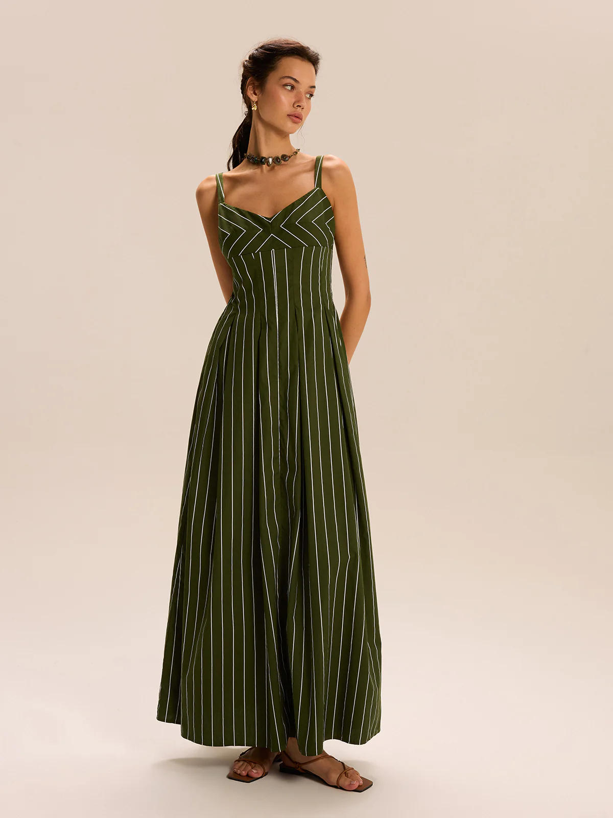 Striped Maxi Dress - Wholesalesil