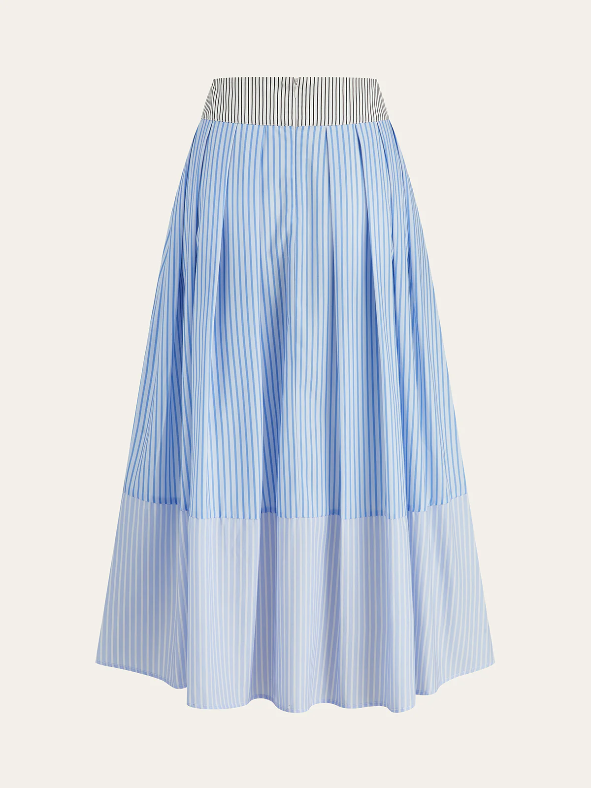 Metal Detail Striped Maxi Skirt - Wholesalesil