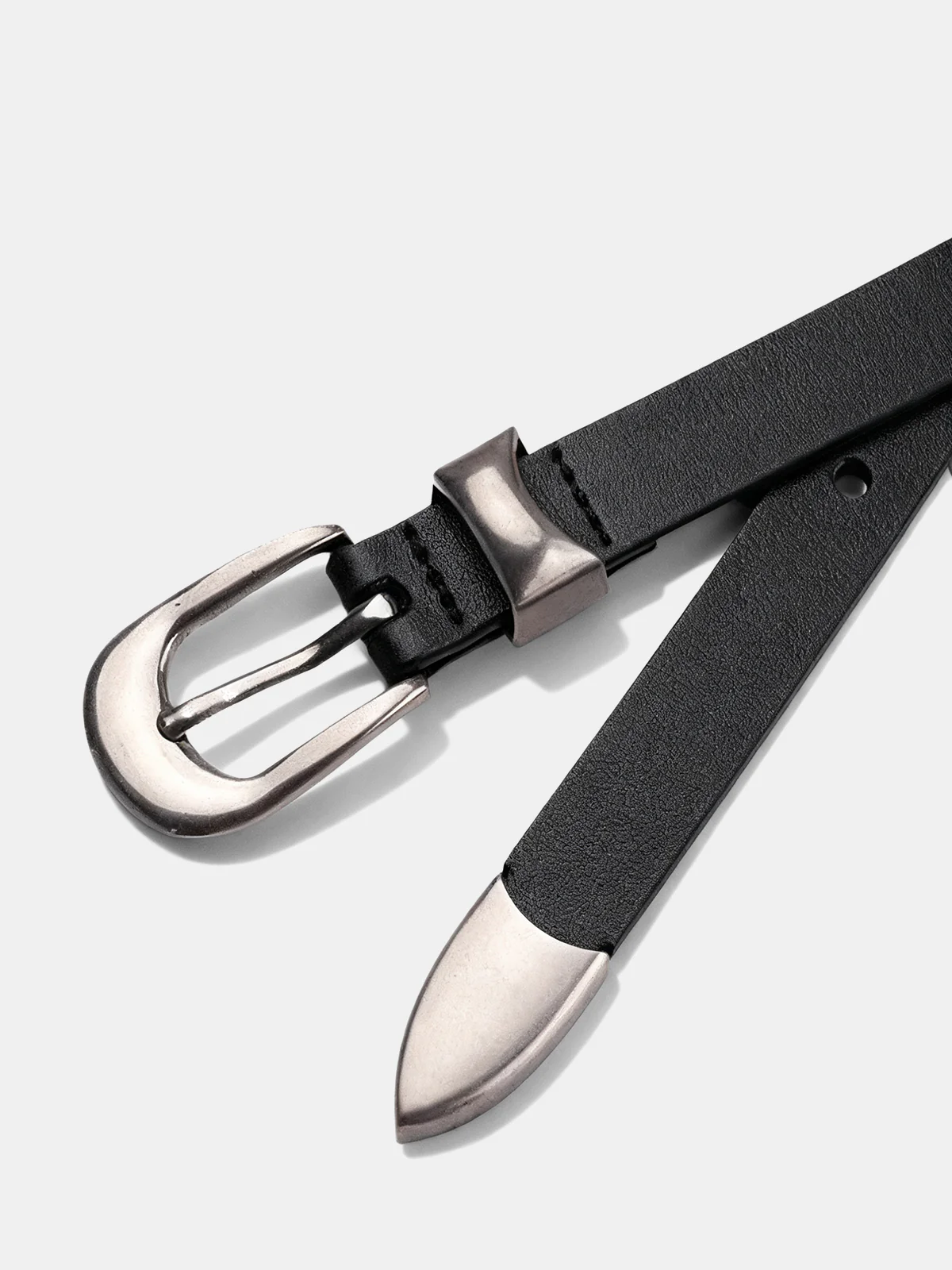 Pointed Tip Detail PU Leather Belt - Wholesalesil