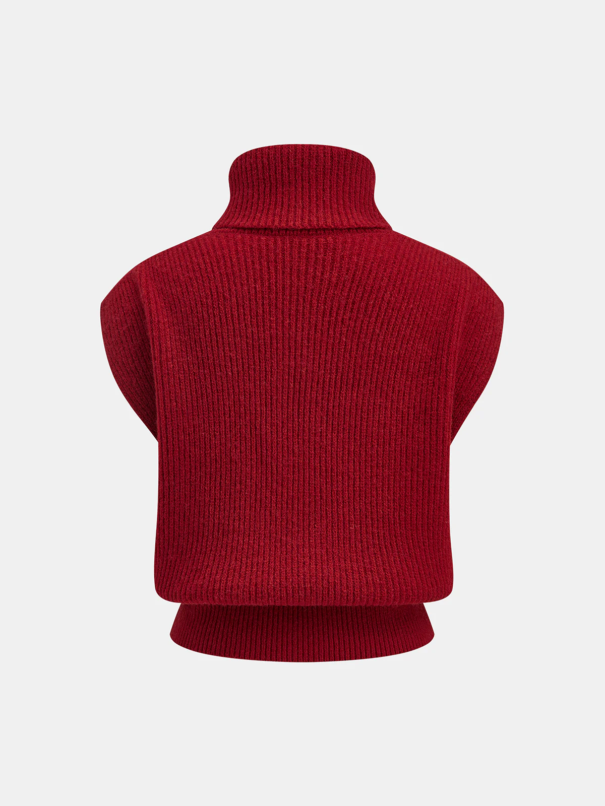 Turtleneck Ribbed Sweater Vest - Wholesalesil