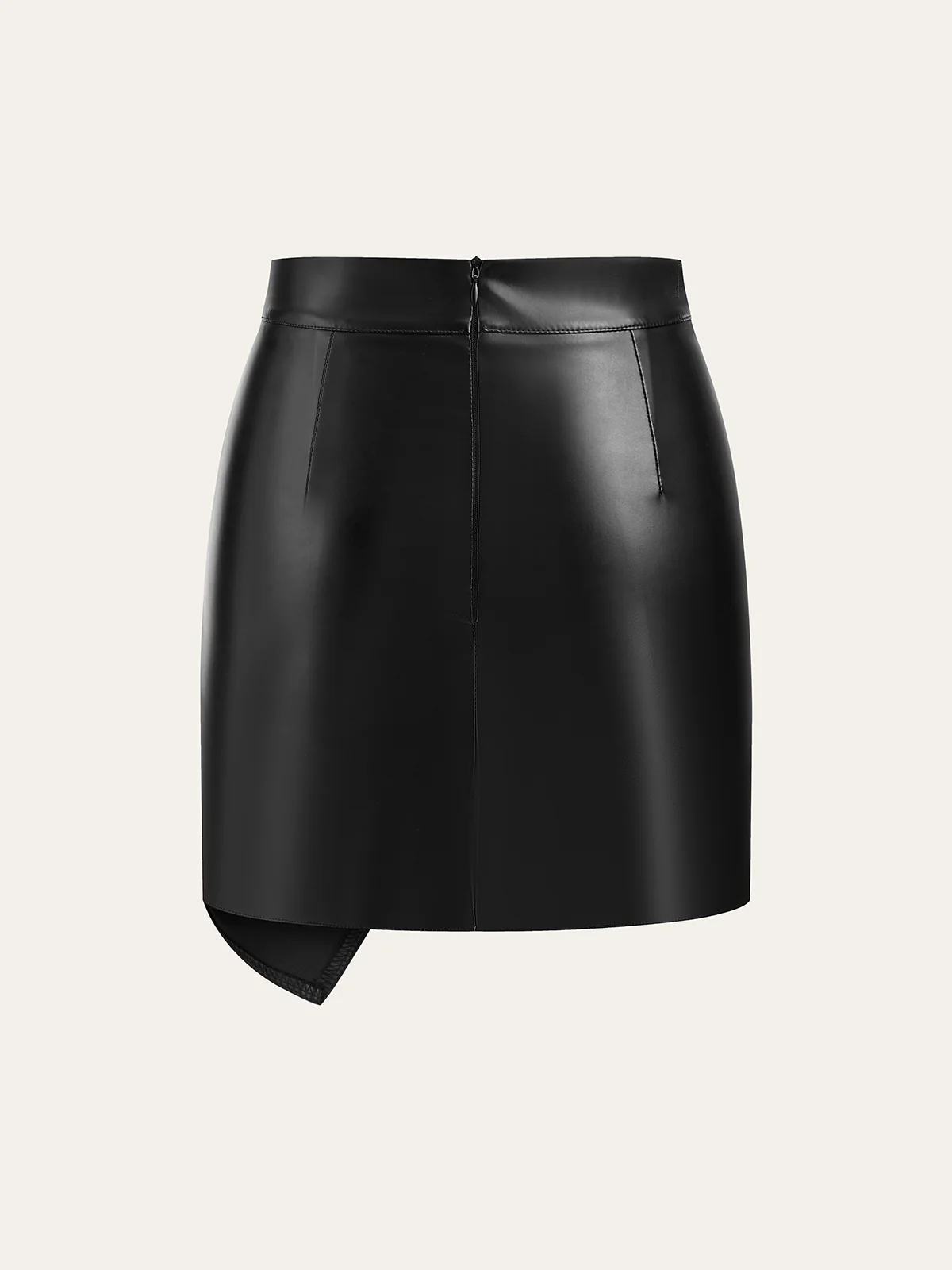Faux Leather Twist Mini Skirt - Wholesalesil