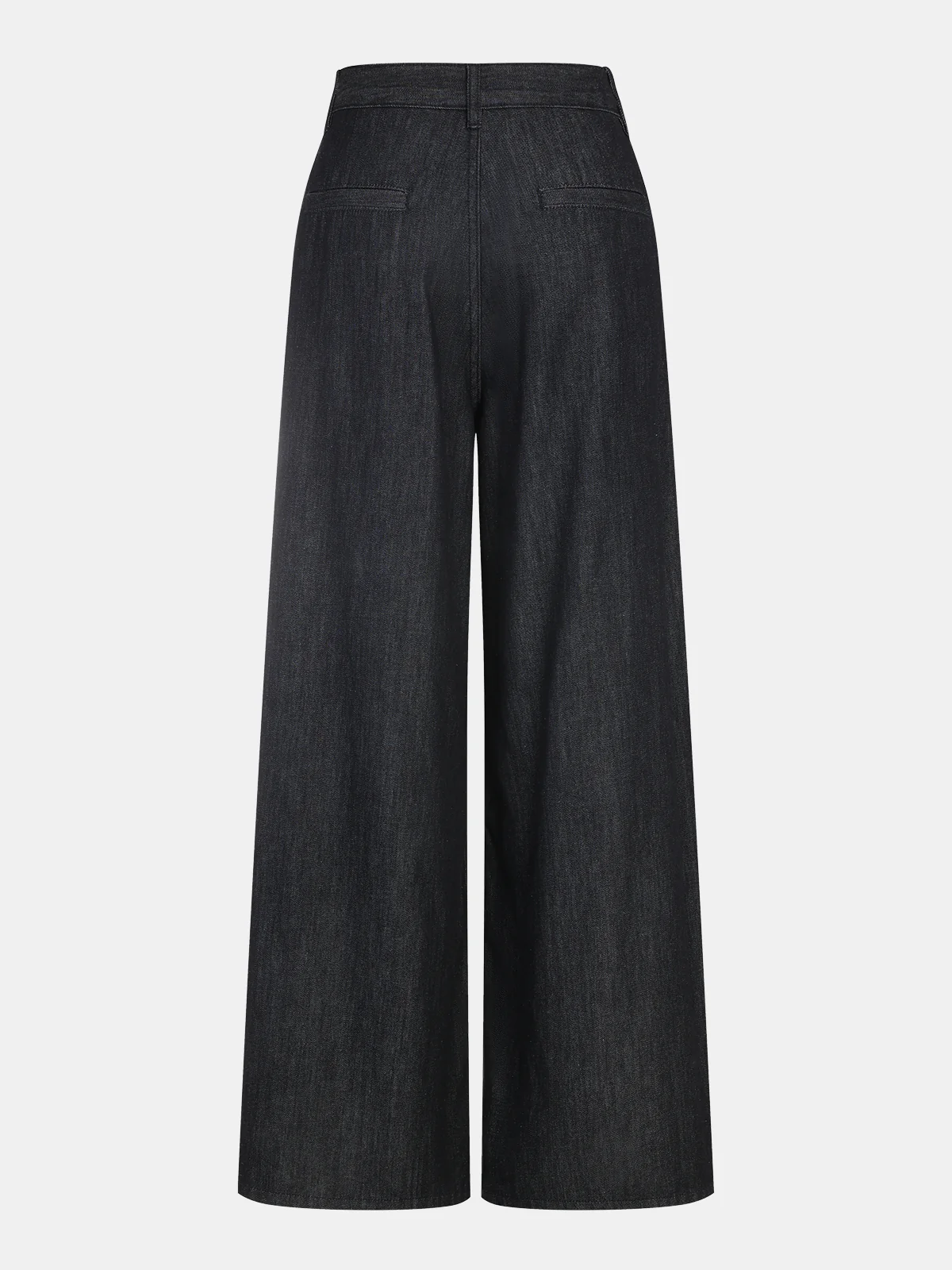 High-Waist Denim Extra Long Wide-Leg Pants - Wholesalesil