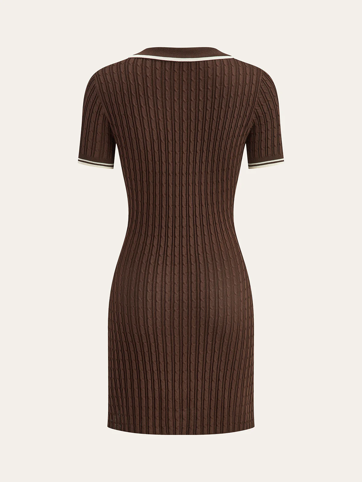 Cable-Knit Short-Sleeve Polo Dress - Wholesalesil