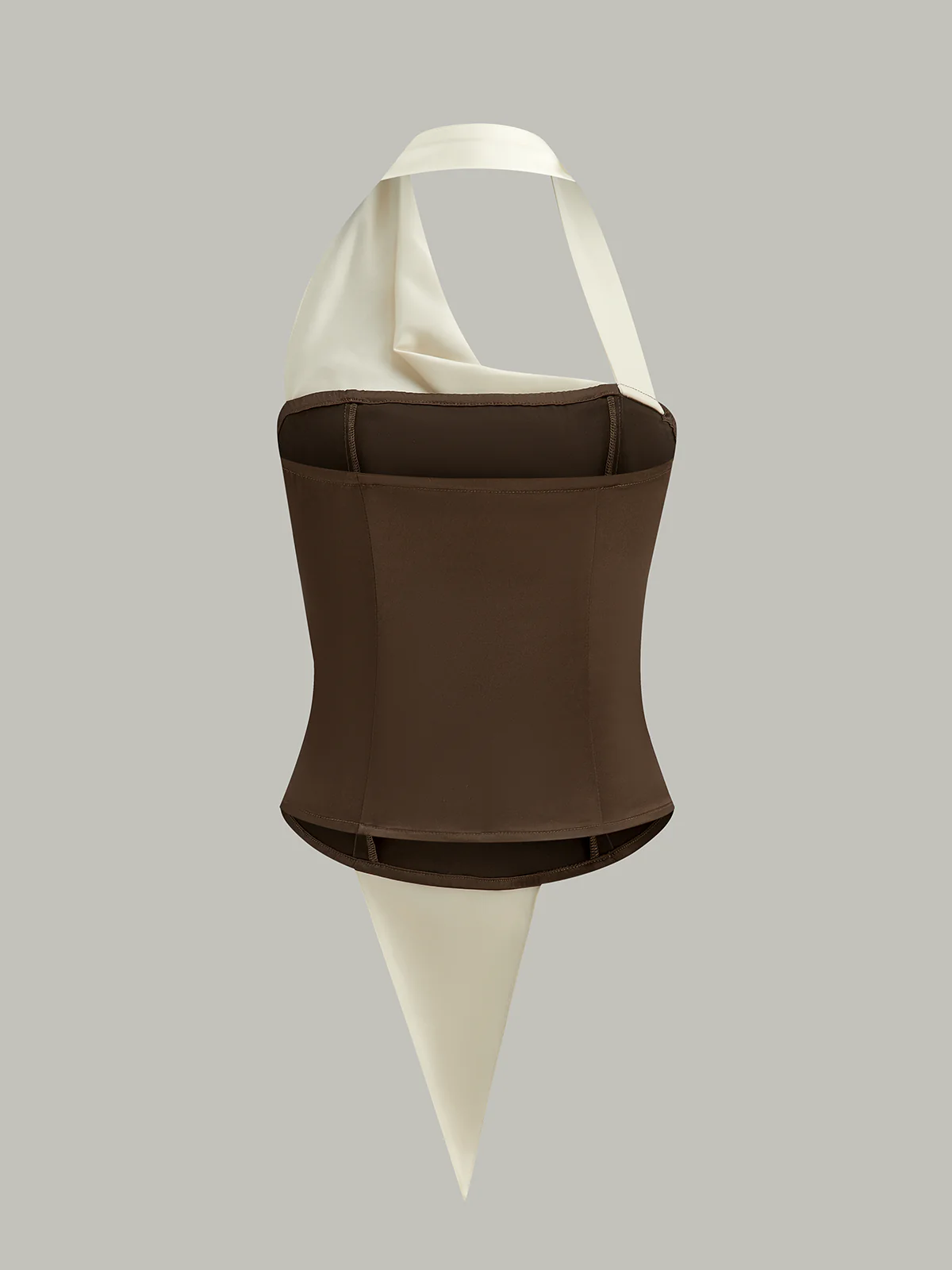 Asymmetrical Halter Top with Large Buttons - Wholesalesil