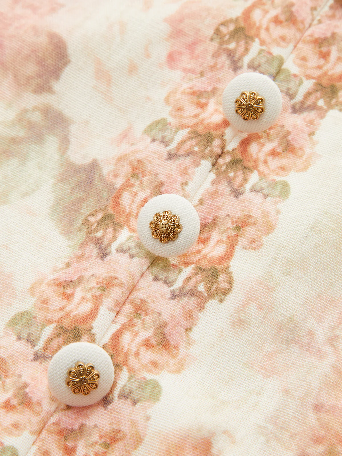 Leg-Of-Mutton Sleeve Floral Print Belted Maxi Dress - Wholesalesil