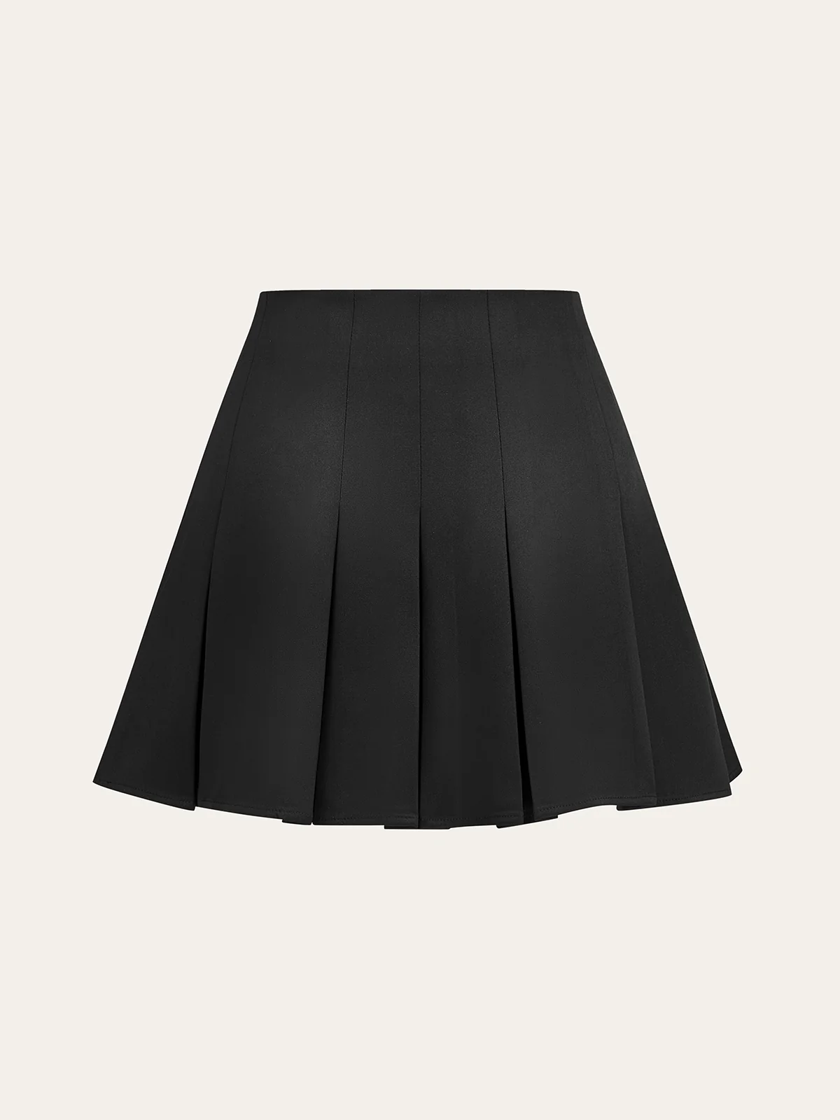 Pleated Mini Skirt with Decor Button - Wholesalesil