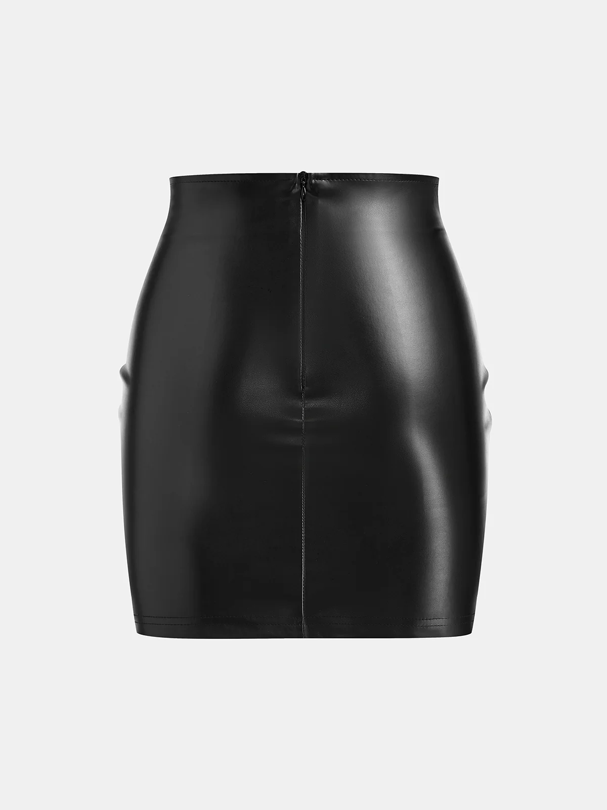 Faux Leather Ruched Mini Skirt - Wholesalesil