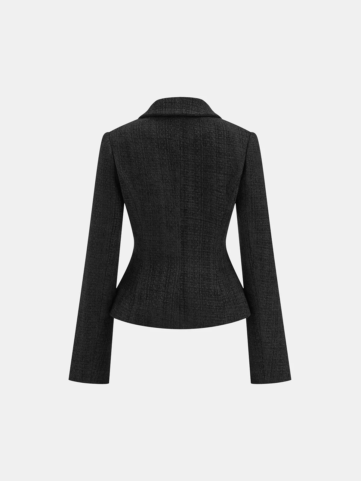 Tweed Fitted Lapel Blazer - Wholesalesil