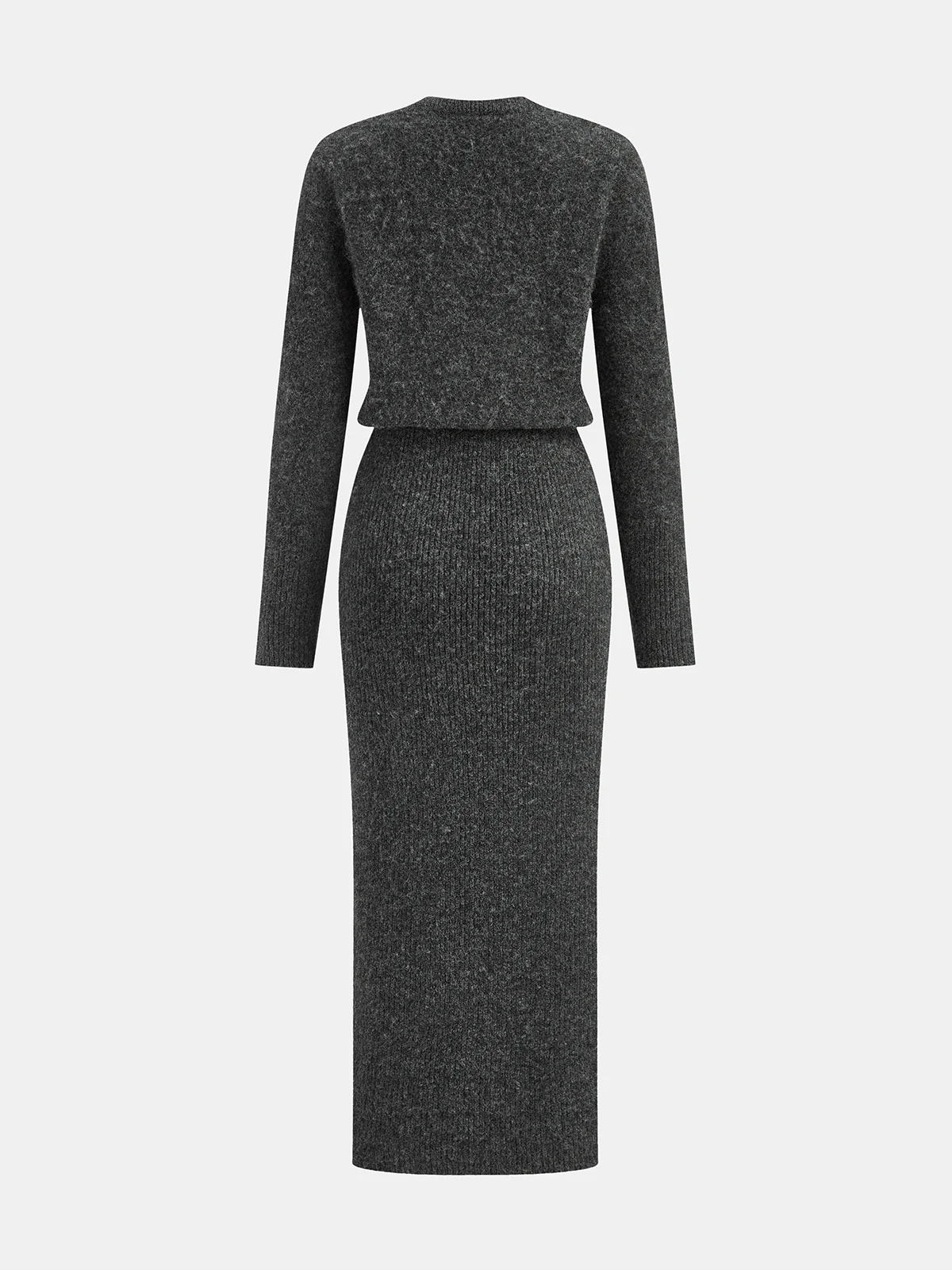 Wool-Blend Fuzzy Midi Dress - Wholesalesil