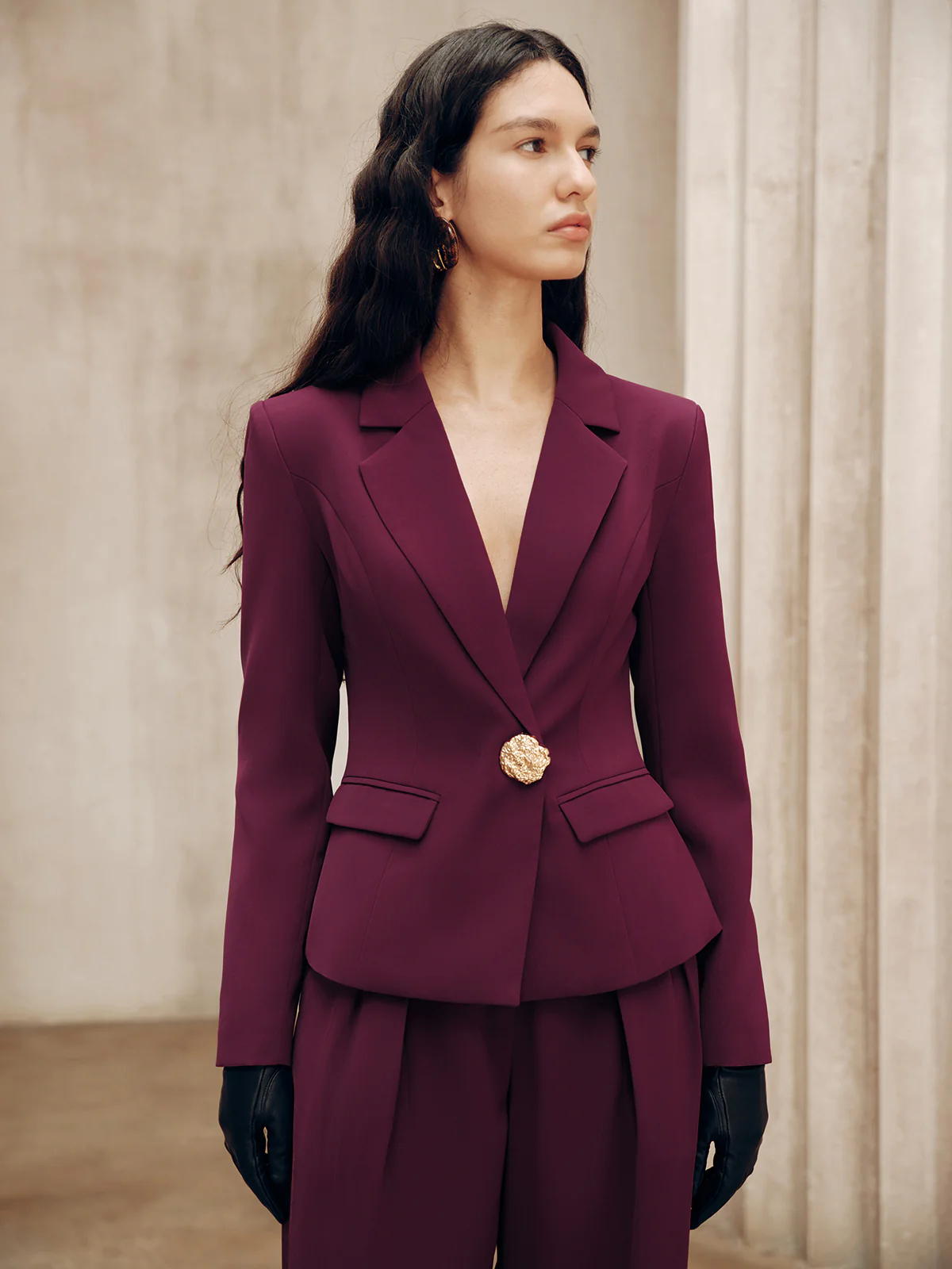 Metal Detail Tailored Blazer - Wholesalesil