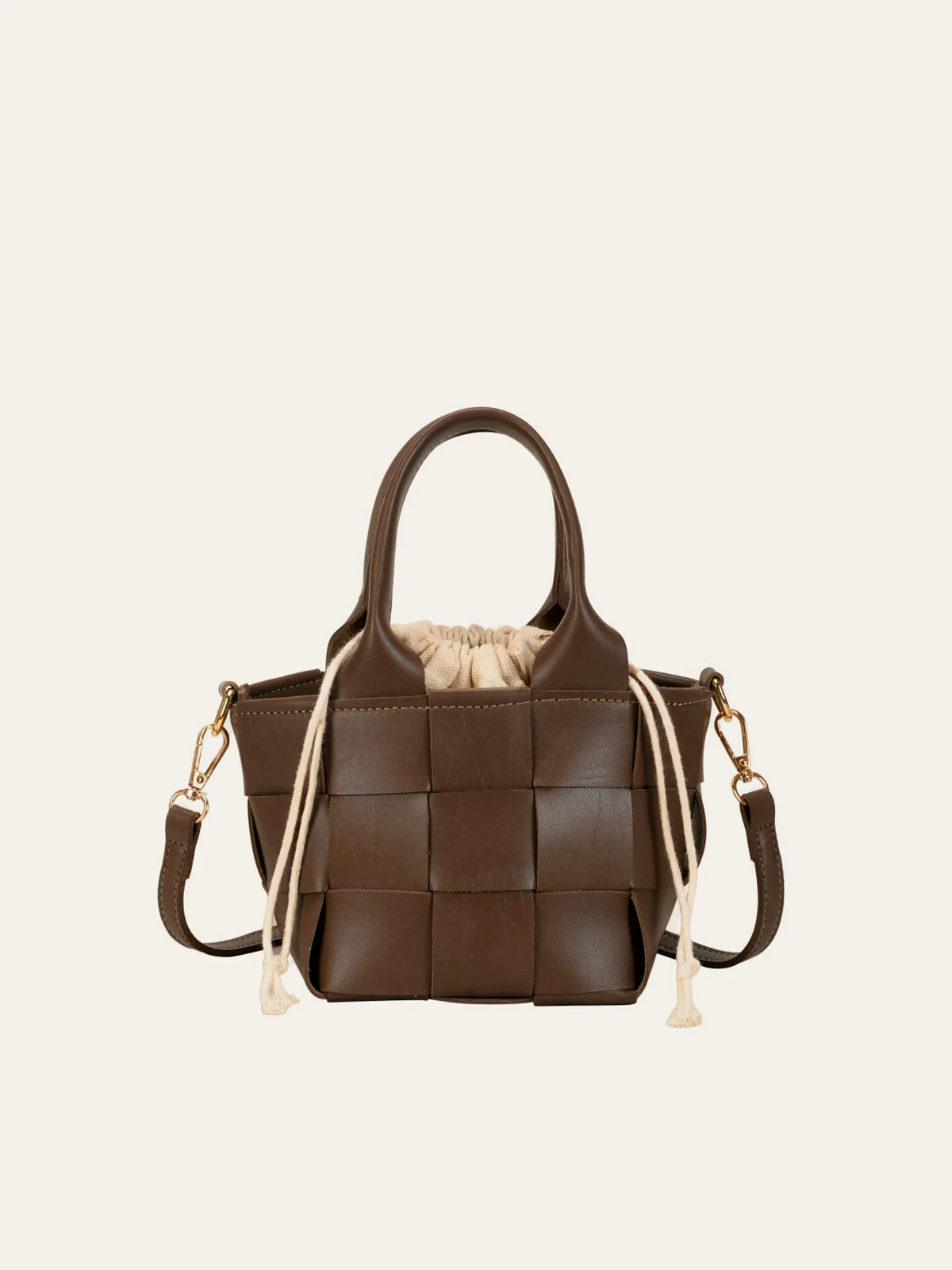 Faux Leather Woven Tote Bag - Wholesalesil