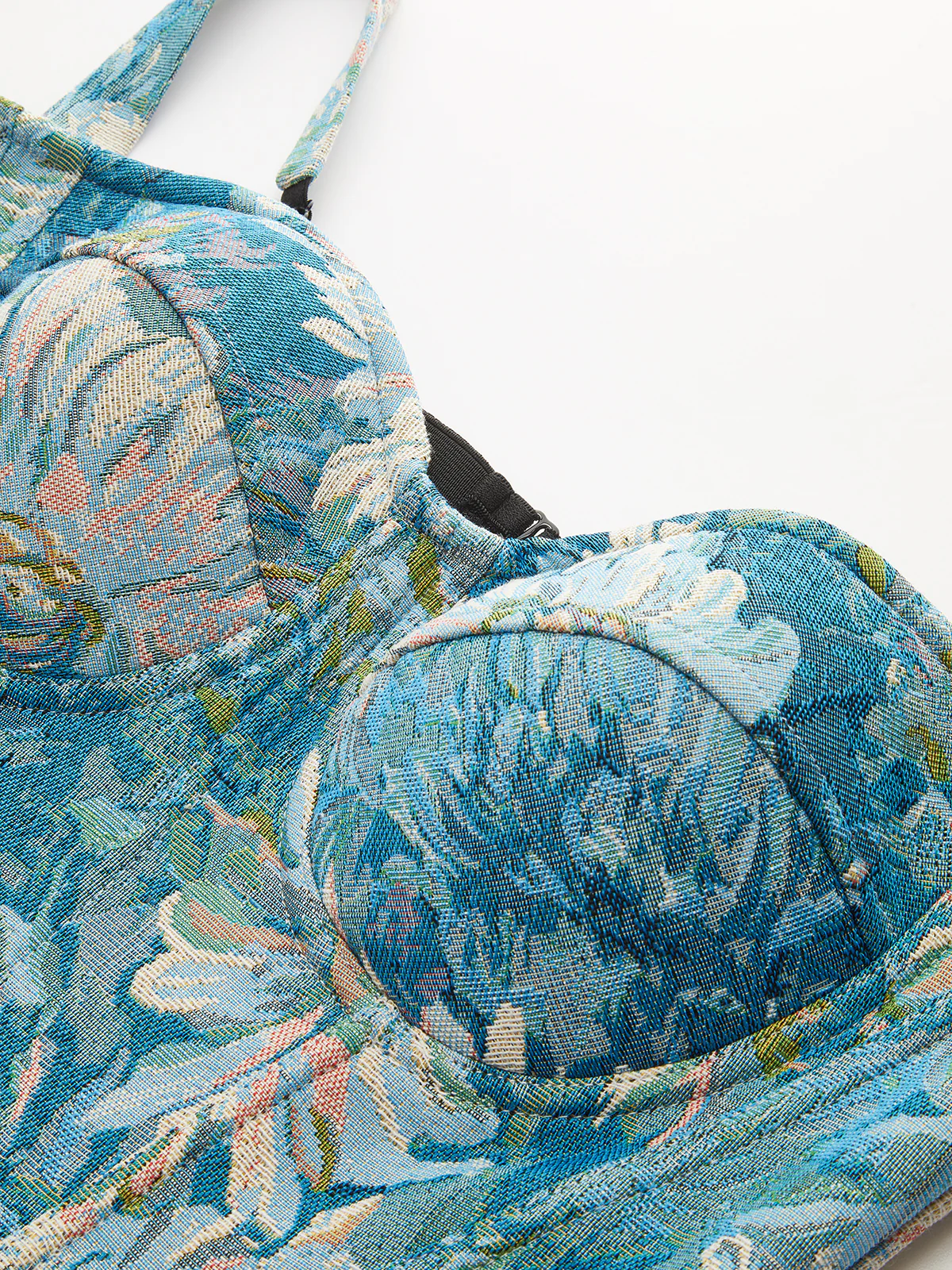 Floral Jacquard Corset Top - Wholesalesil