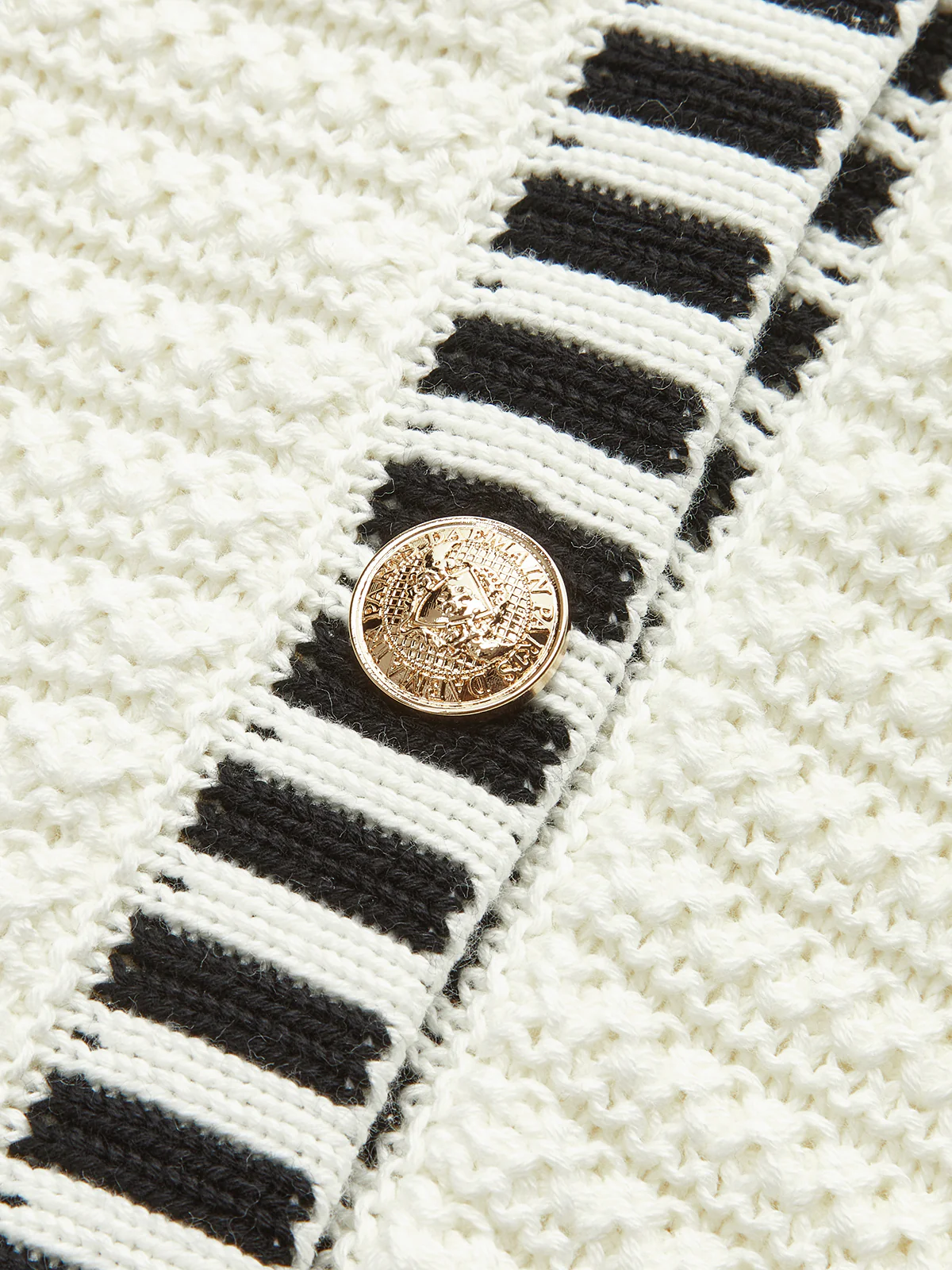 Button Striped Trim Knit Vest - Wholesalesil