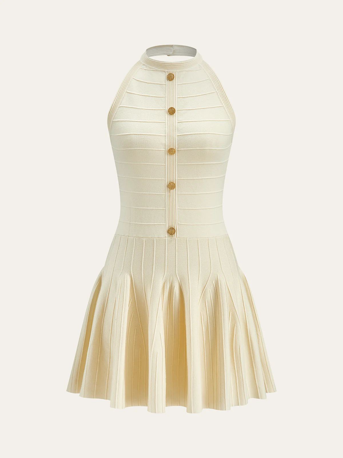 Halter Neck Backless Sweater Dress - Wholesalesil