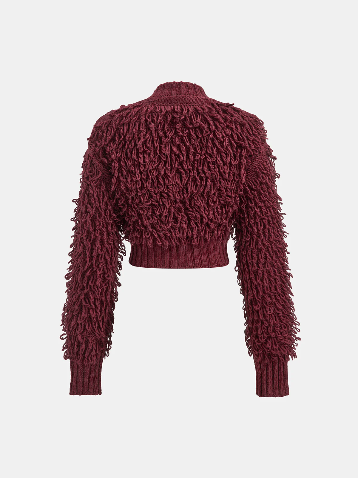 Textured Fringe Buttoned Knit Top - Wholesalesil