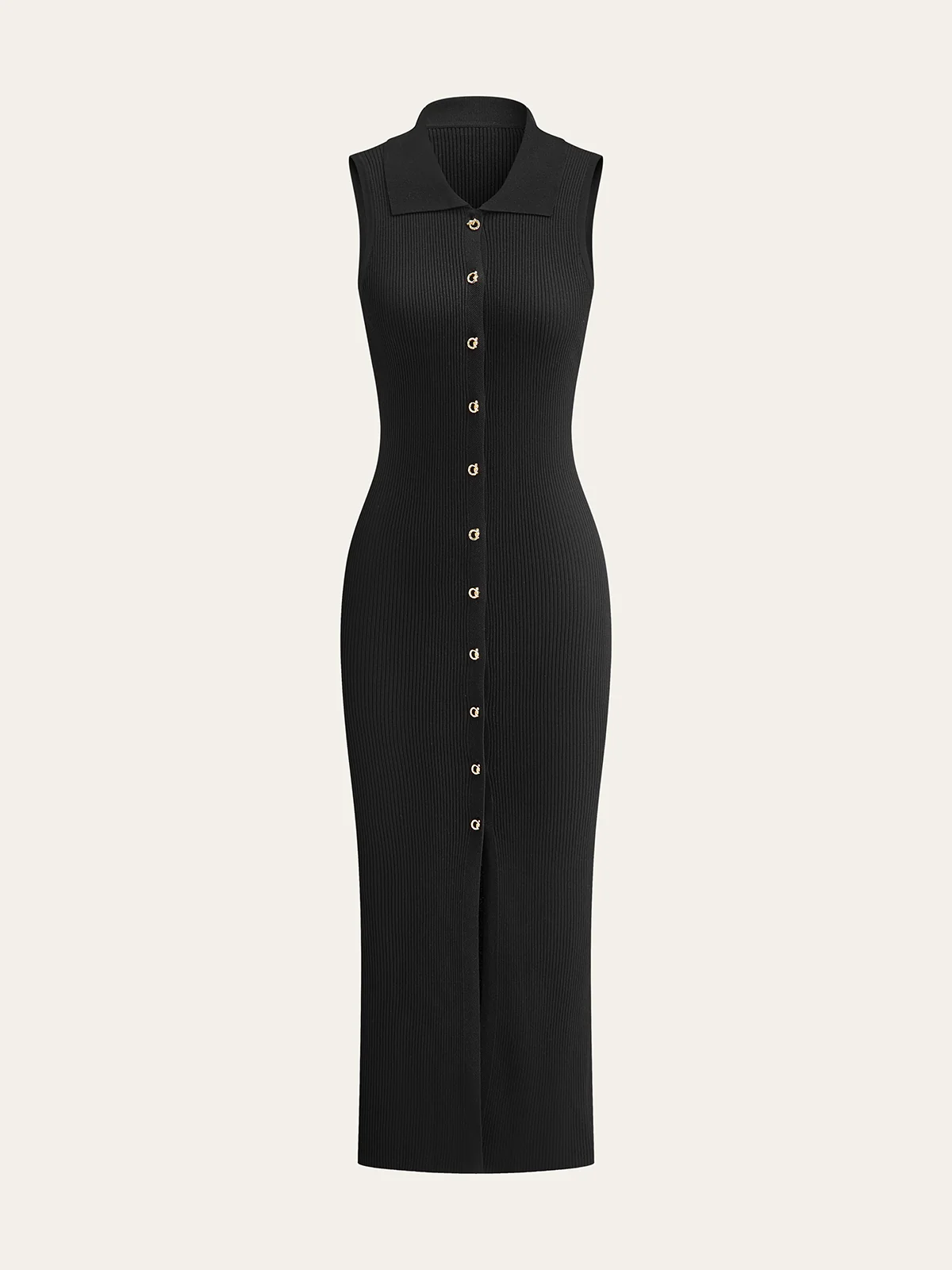 Ribbed Knit Button-Down Midi Dress - Wholesalesil