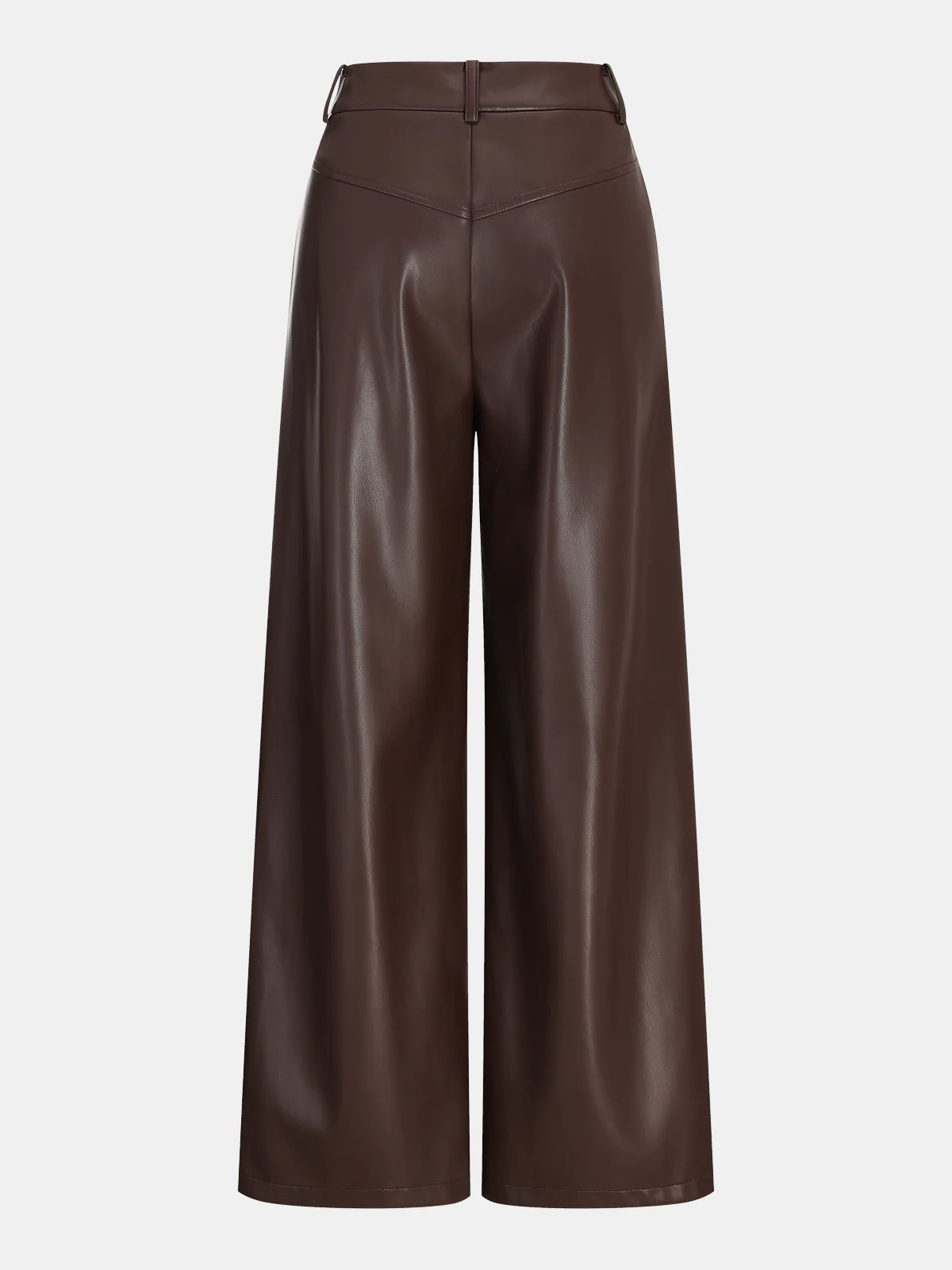 Faux Leather Wide-Leg Pants - Wholesalesil