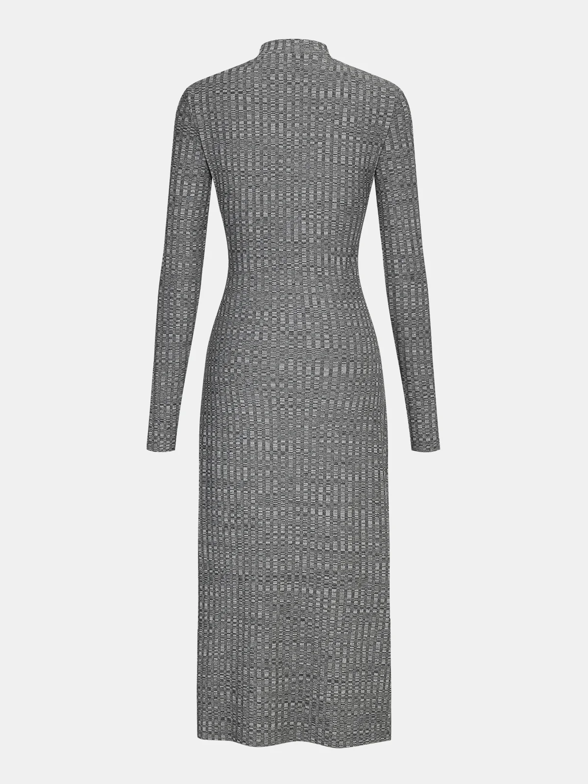 Mock Neck Twisted Side Slit Midi Dress - Wholesalesil