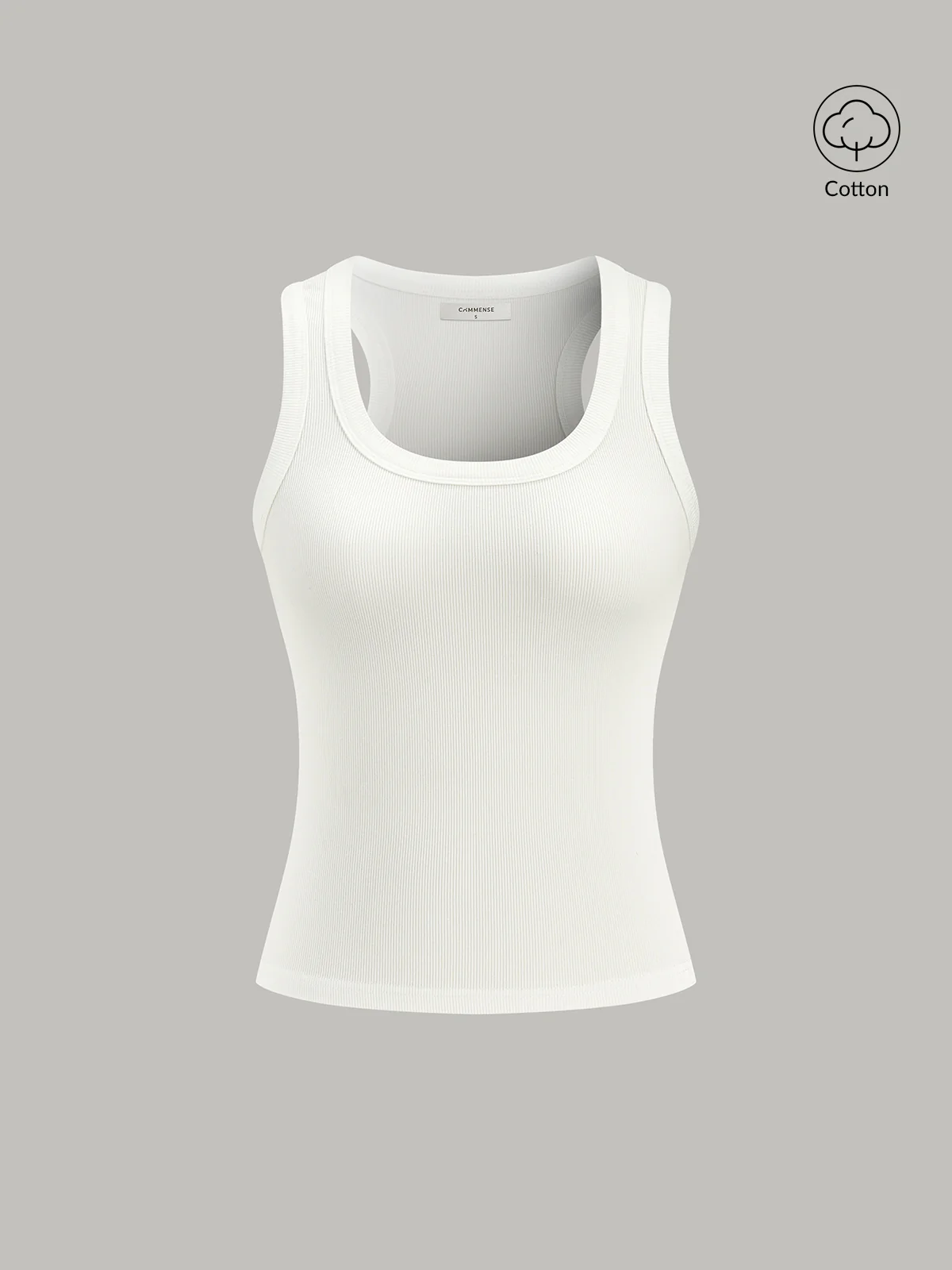 Ribbed Knit Crew Neck Tank Top - Wholesalesil