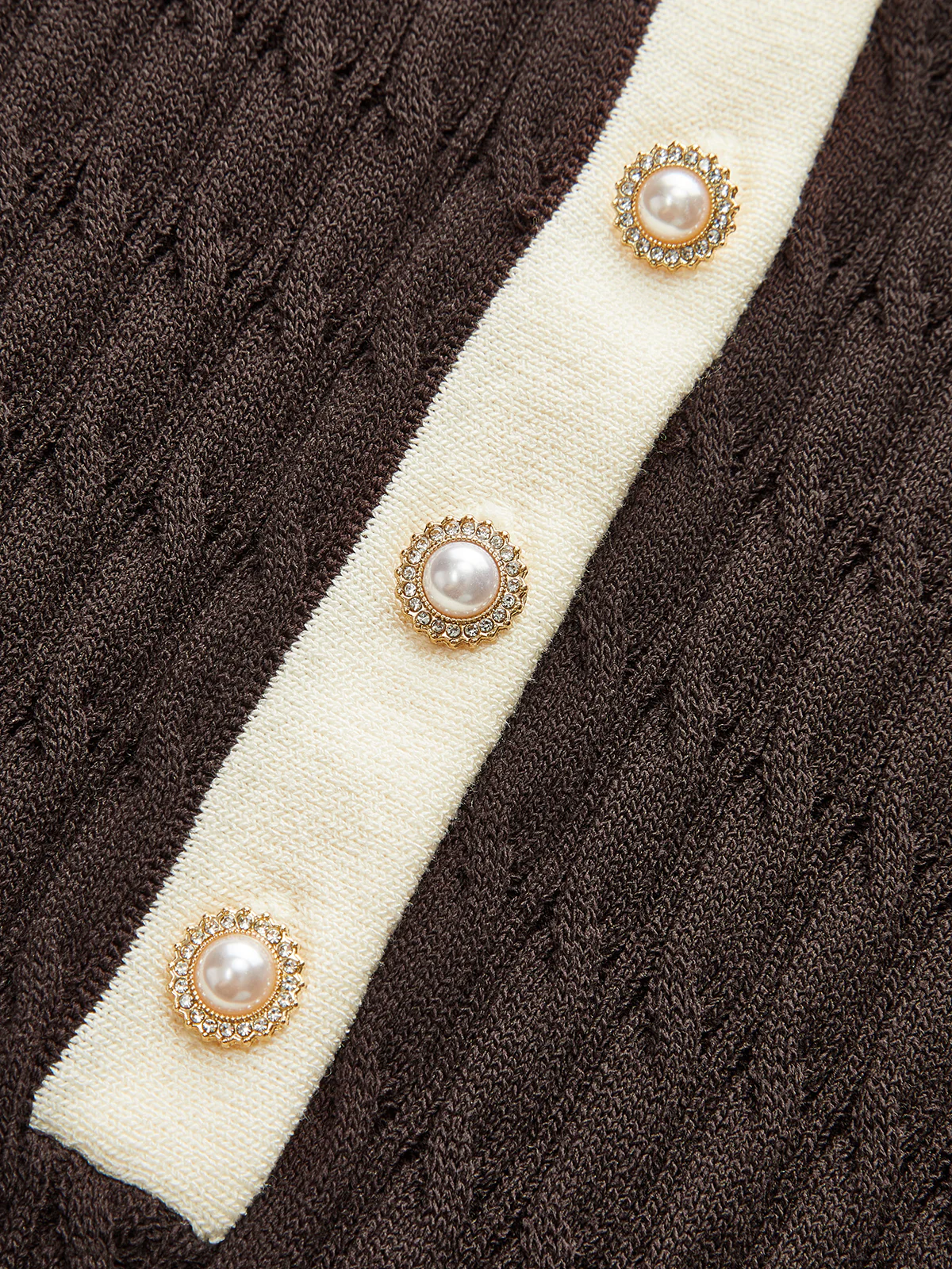 Contrast Collar Cable-Knit Midi Dress - Wholesalesil