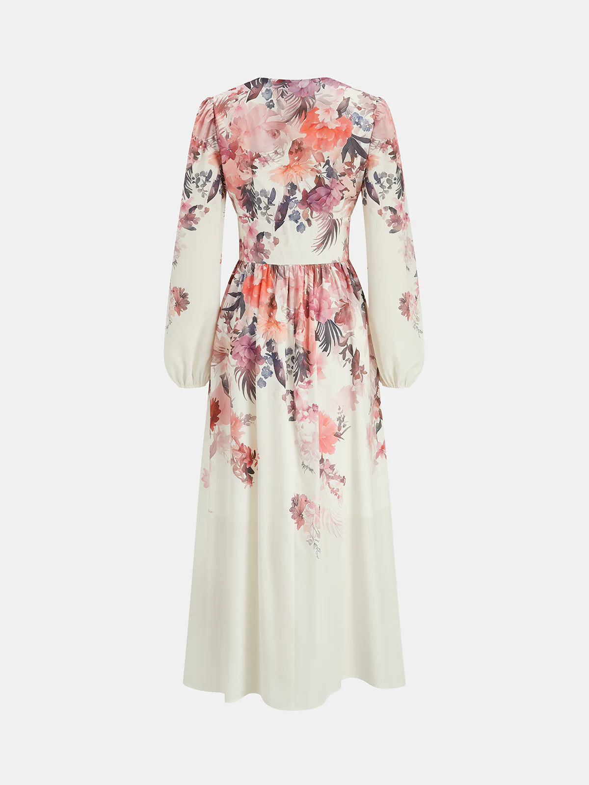 Floral Print Long Sleeve Maxi Dress - Wholesalesil