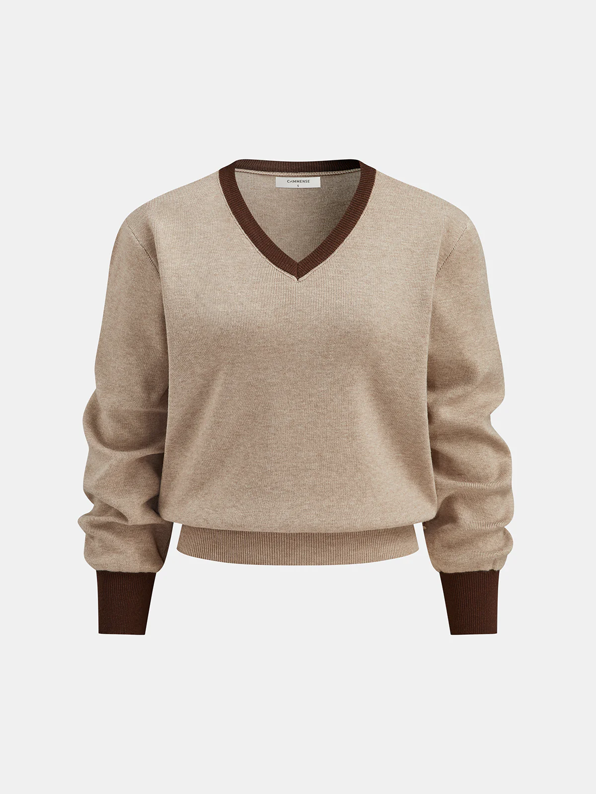 Contrast Trim Knit Top and Midi Skirt Set - Wholesalesil