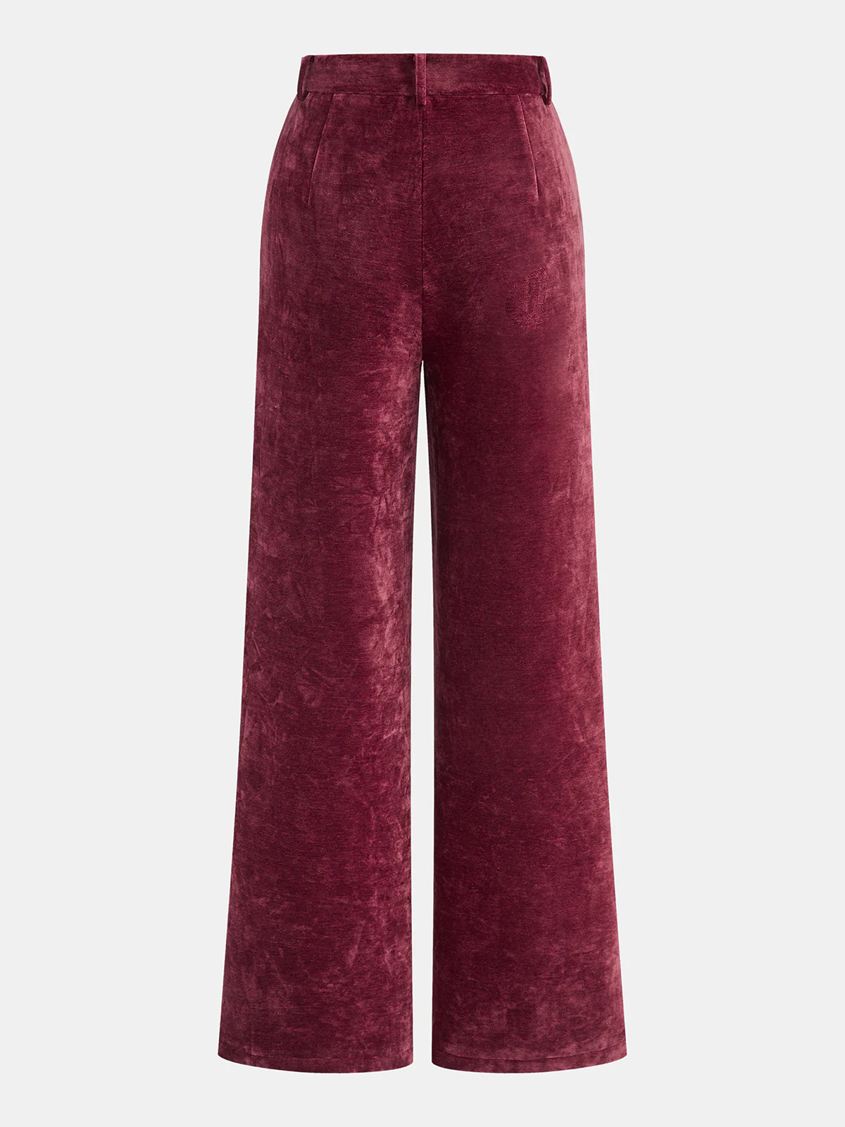 Velvet Pocket Straight-Leg Pants - Wholesalesil