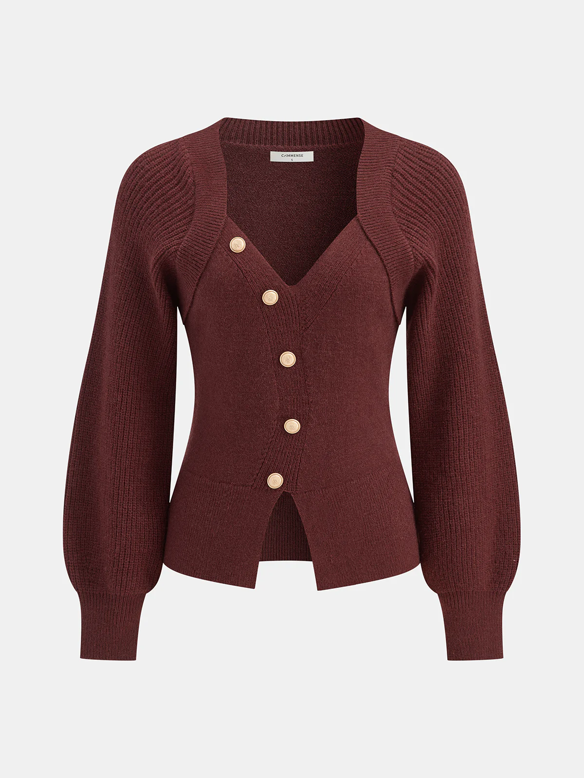 Asymmetrical Decor Button Sweater - Wholesalesil