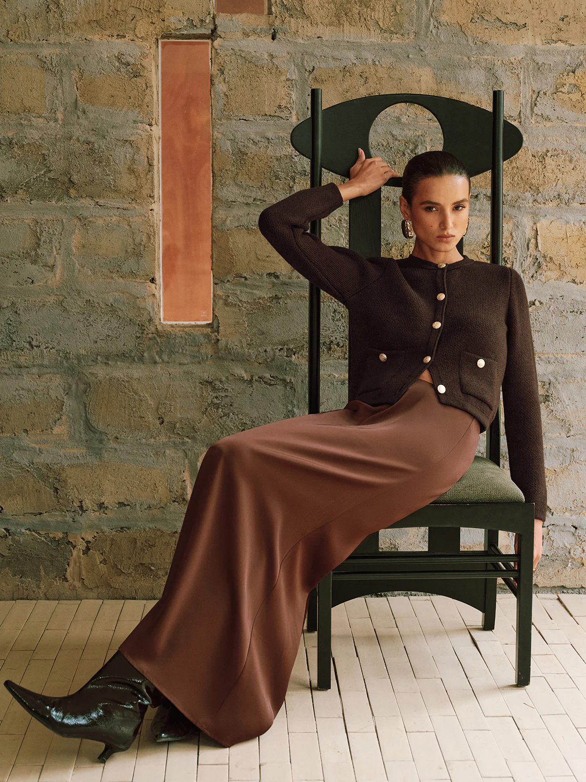 Metal Button Wool-Blend Knit Cardigan - Wholesalesil